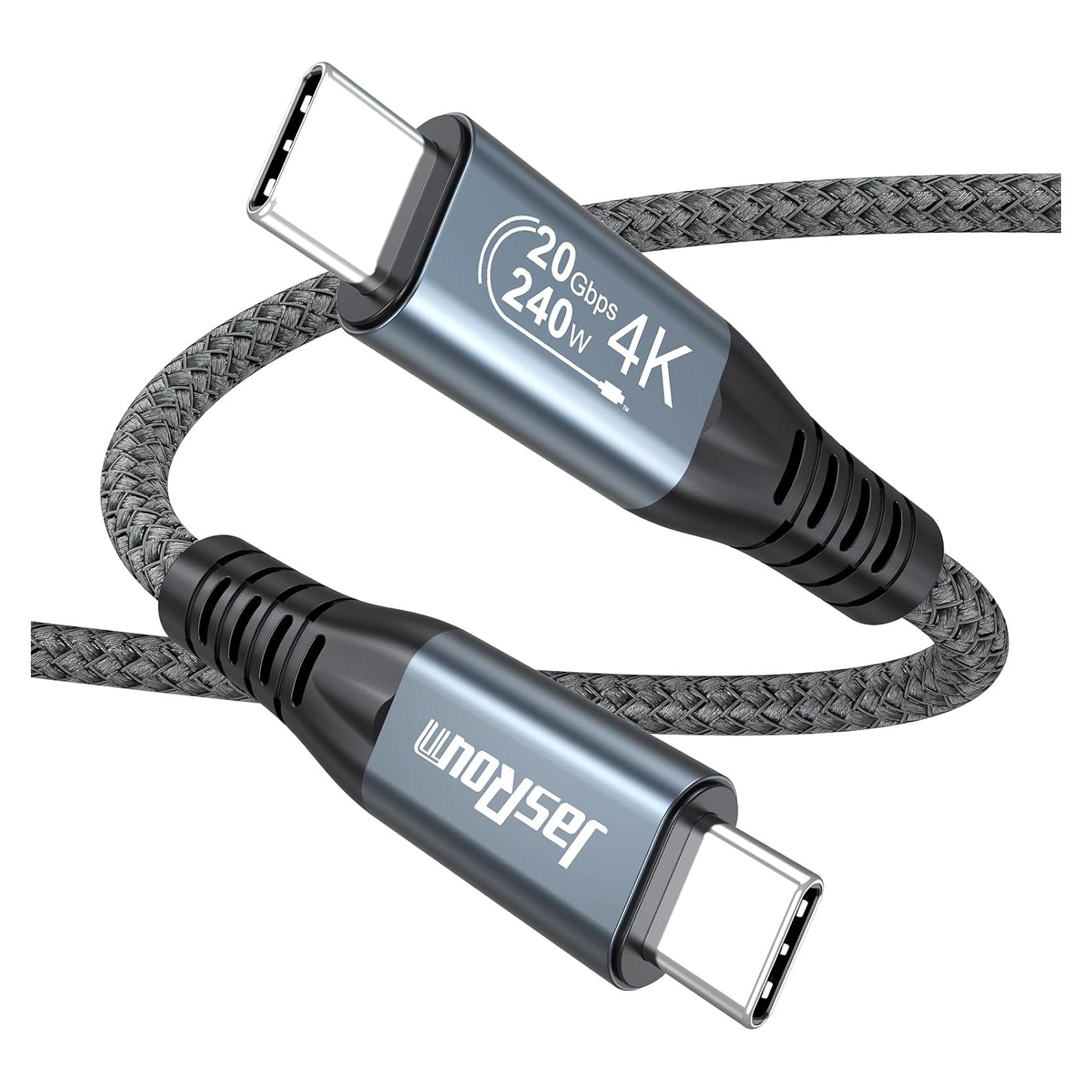 Cable USB C 0.91m JasRoum 3.2 Gen 2x2 20Gbps 240W 4K