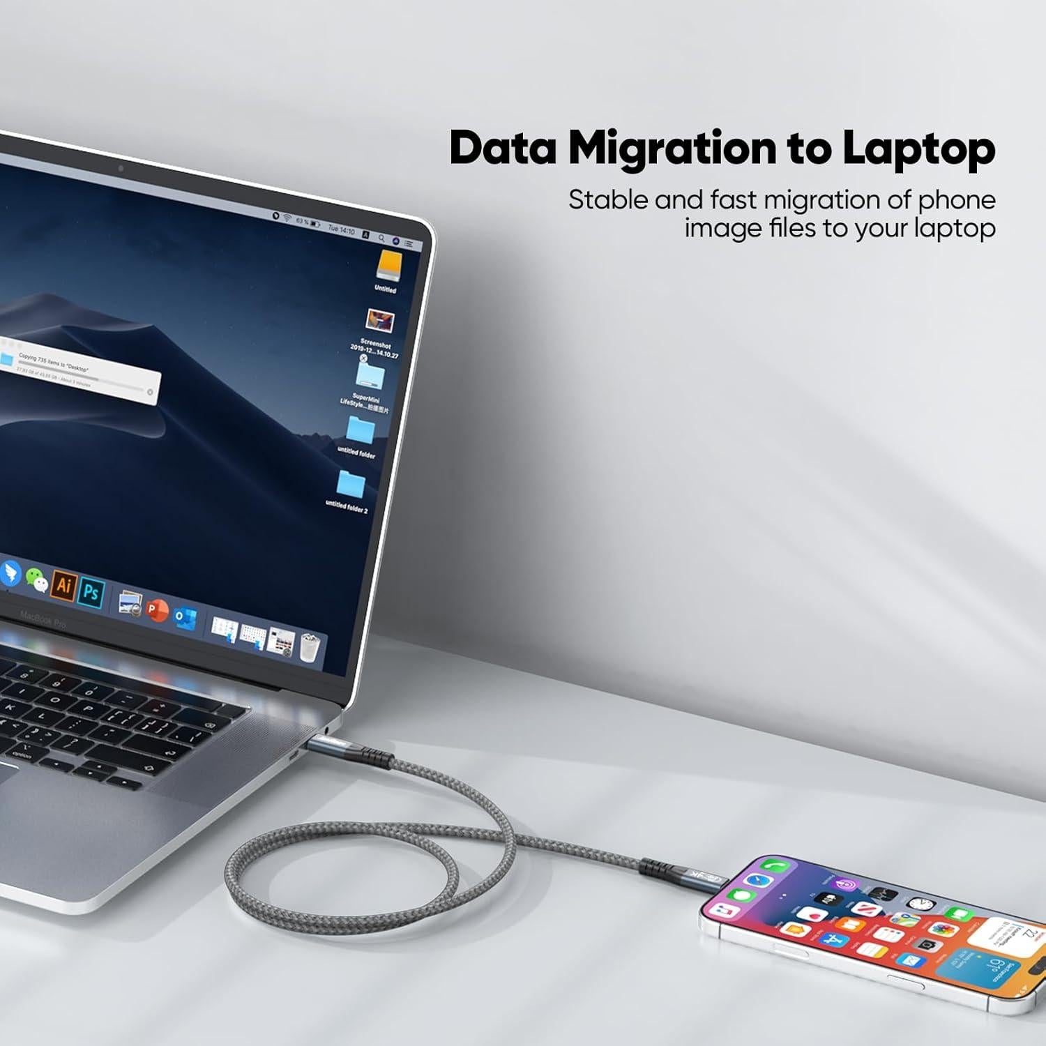 Cable USB C 0.91m JasRoum 3.2 Gen 2x2 20Gbps 240W 4K