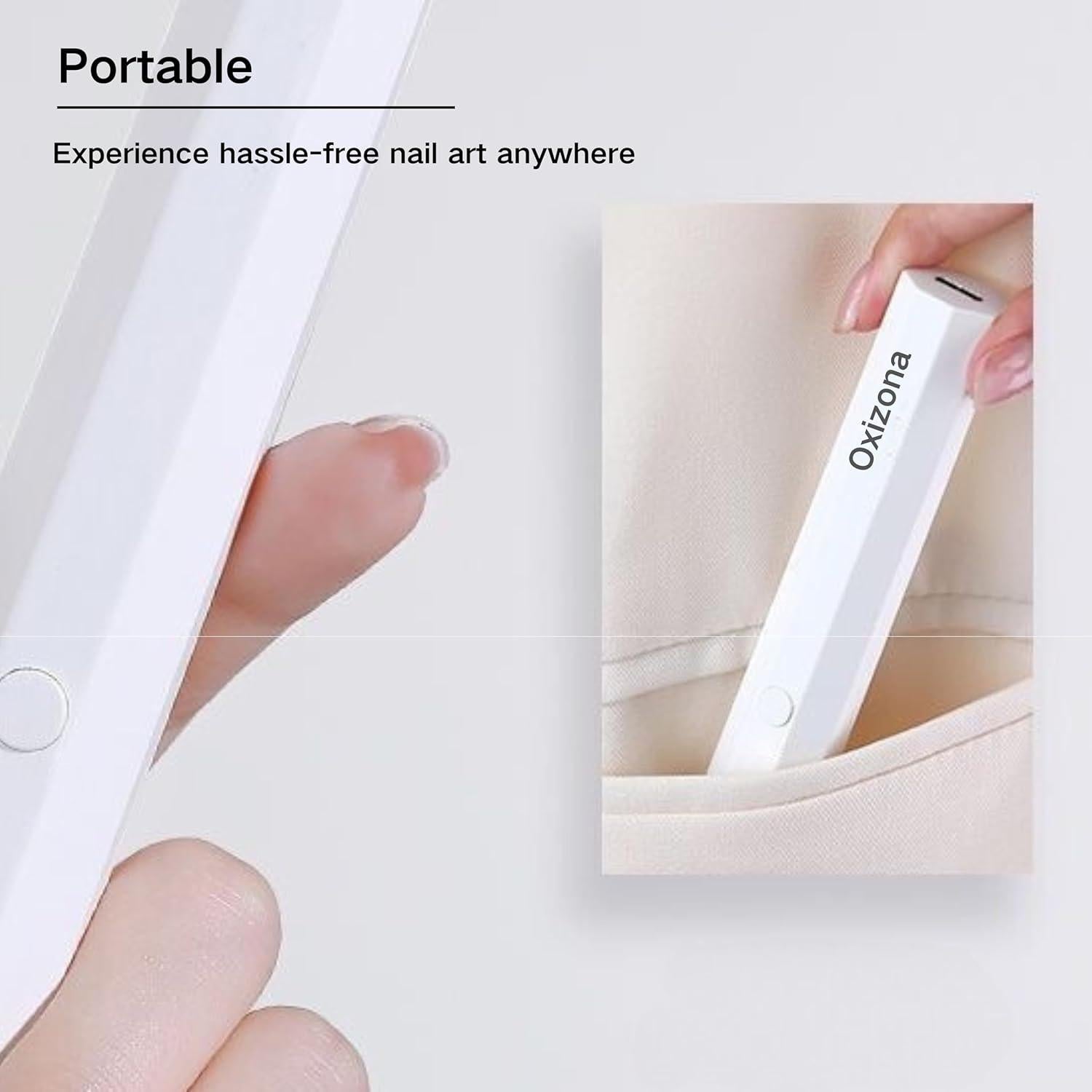 Lámpara UV de Mano OXIZONA para Uñas de Gel Rosa