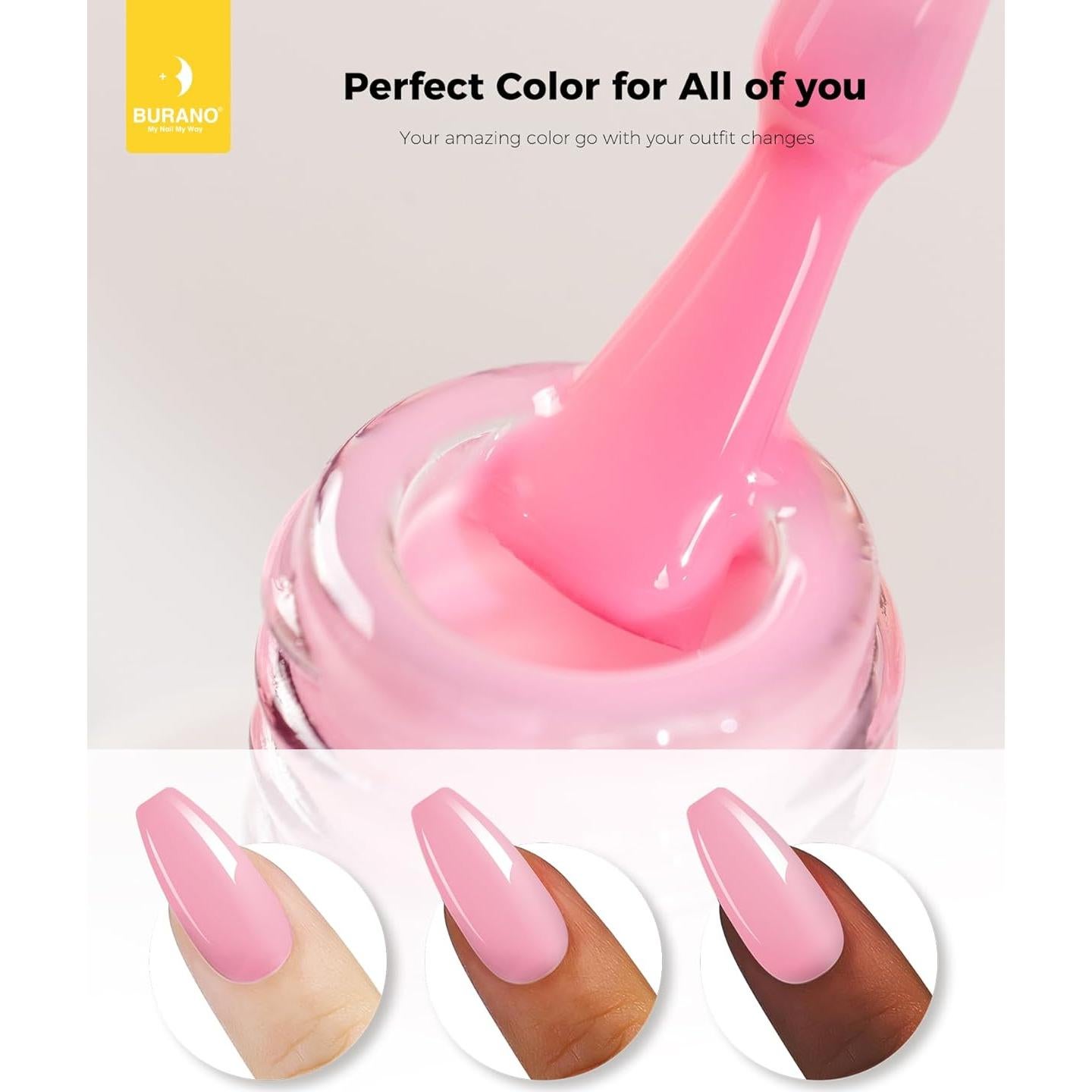 Esmalte de Uñas en Gel BURANO 15ml Rosa 702 Neon Removible