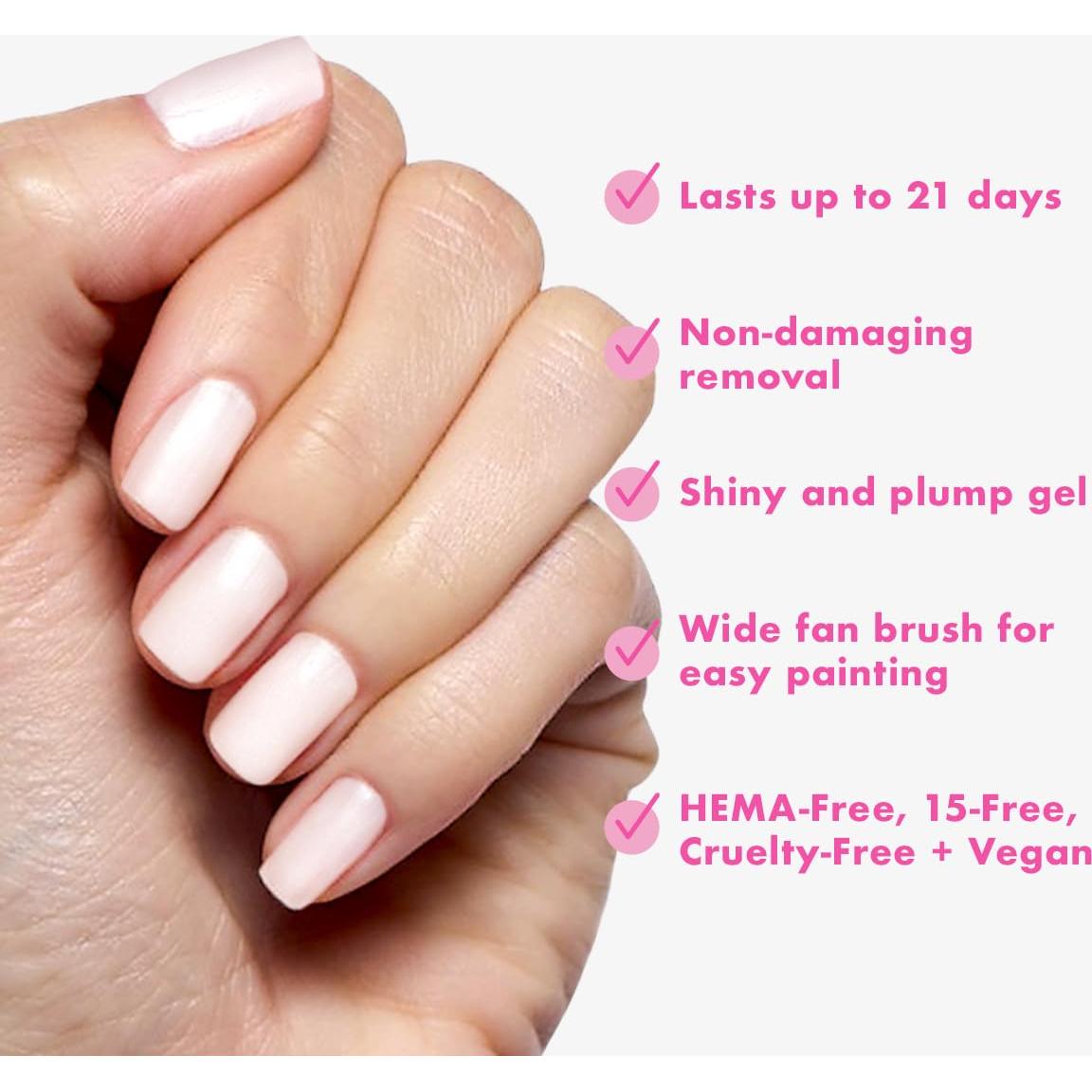 Esmalte en Gel Olive & June Atlas | Blanco Perlado | 21 Días