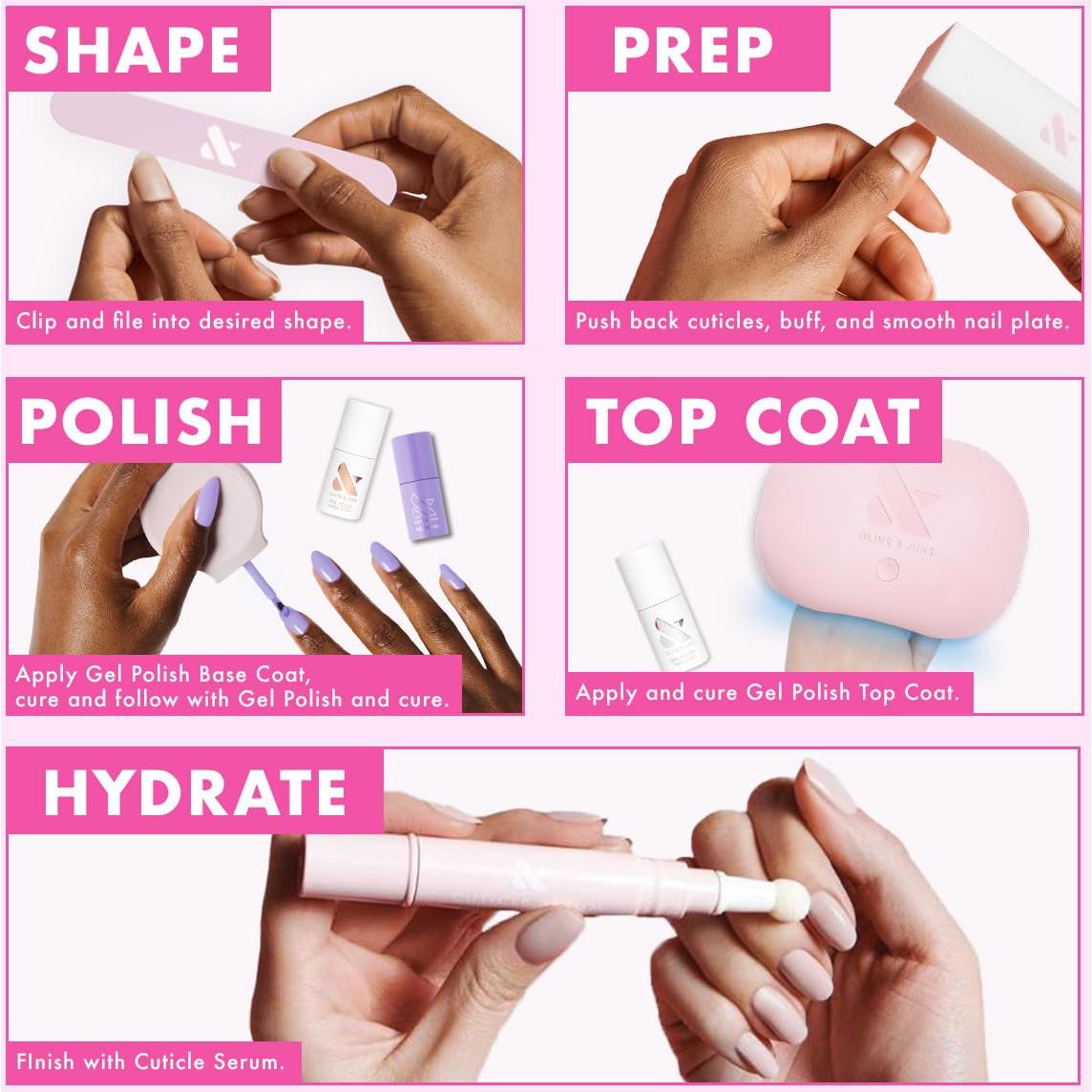 Esmalte en Gel Olive & June Atlas | Blanco Perlado | 21 Días