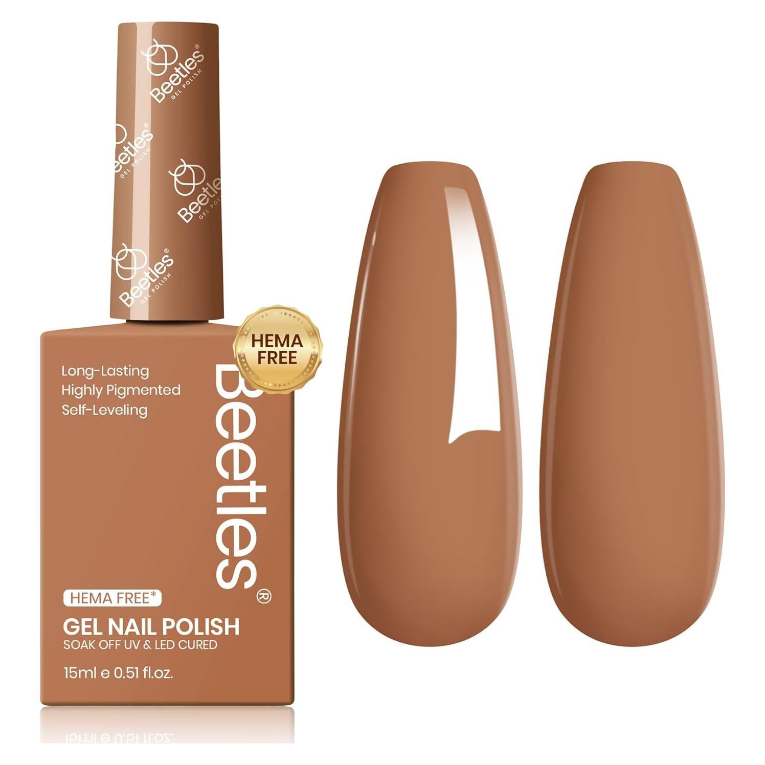 Esmalte en Gel Beetles Libre de Hema Marrón 15ml UV LED