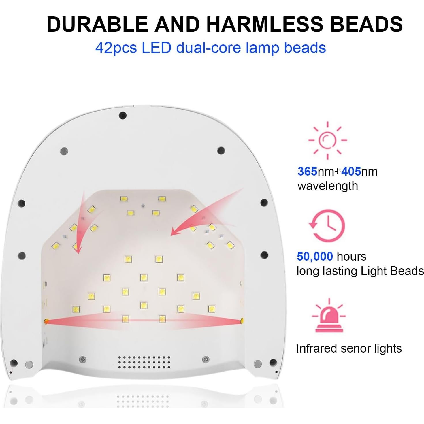 Lámpara de Uñas UV LED NailShow 60W Recargable con Temporizador