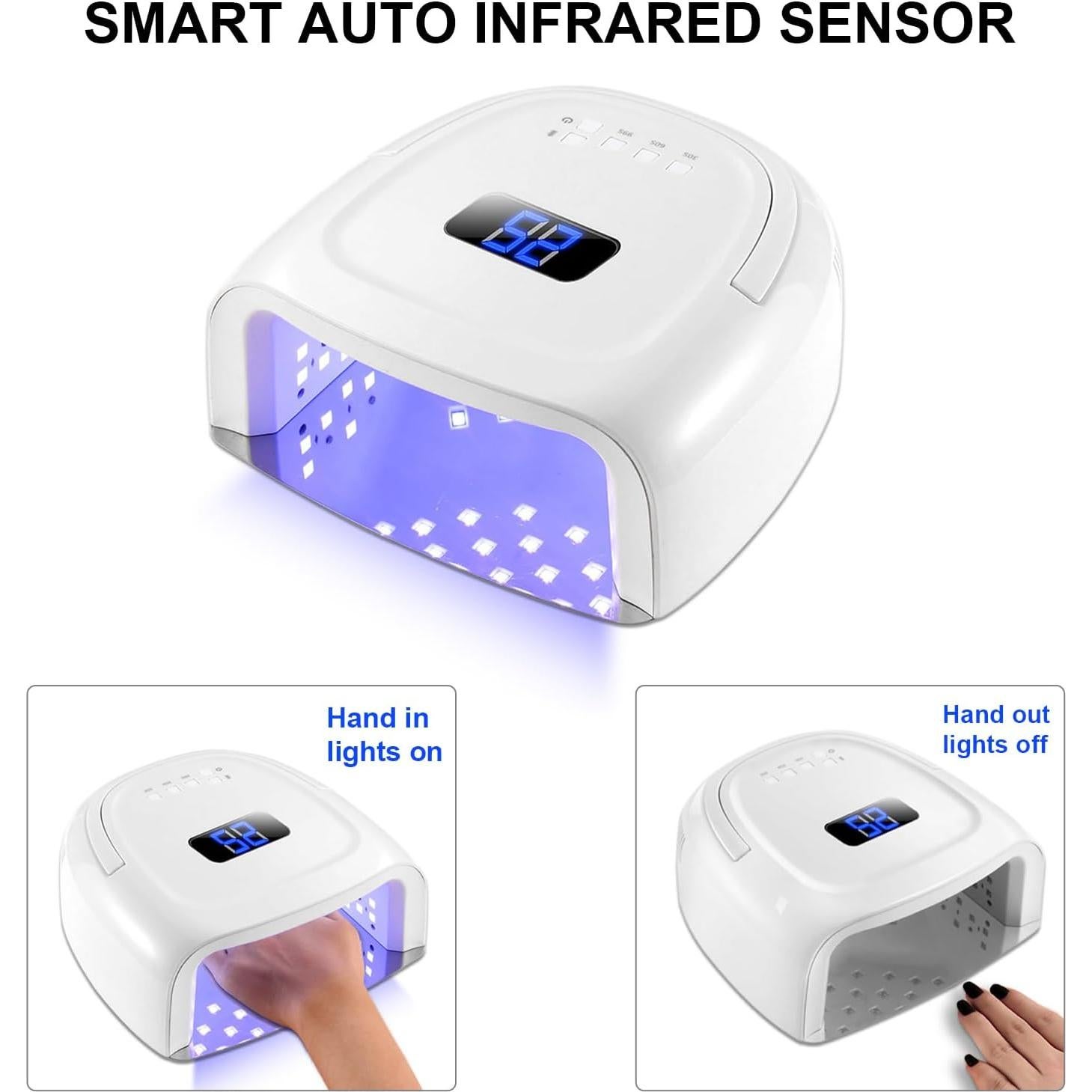 Lámpara de Uñas UV LED NailShow 60W Recargable con Temporizador