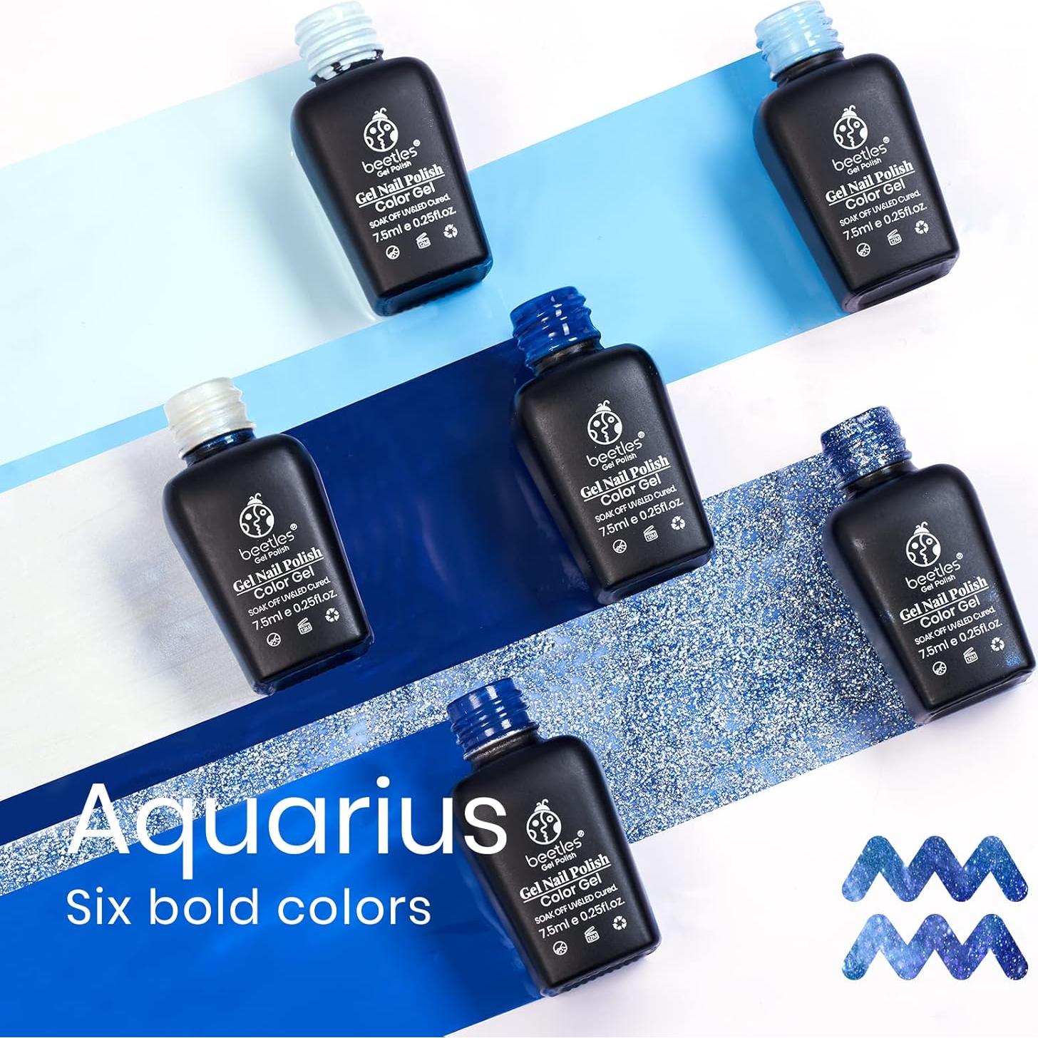 Esmalte en Gel Azul Beetles Colección Agua Sagrada 6 Colores