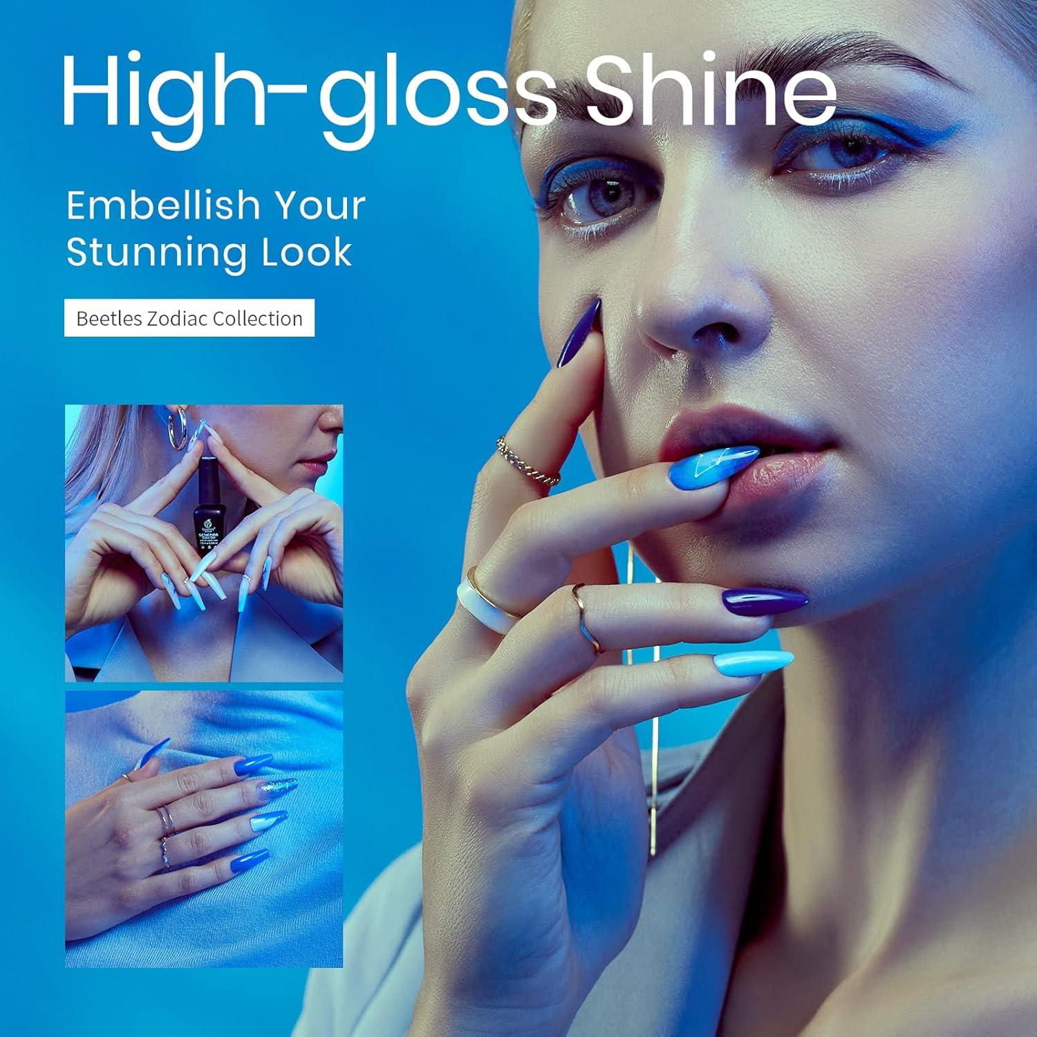 Esmalte en Gel Azul Beetles Colección Agua Sagrada 6 Colores