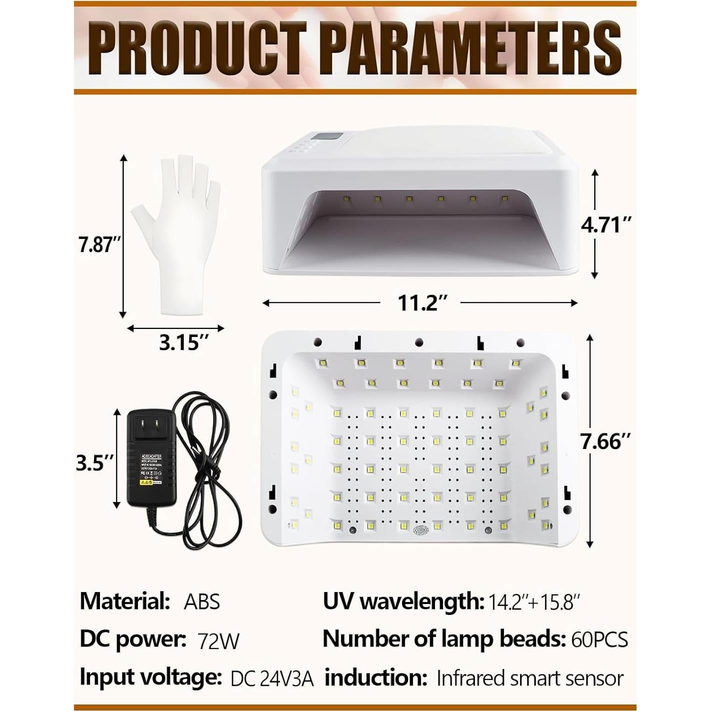 Lámpara UV LED 72W Kalolary para Esmalte de Uñas en Gel