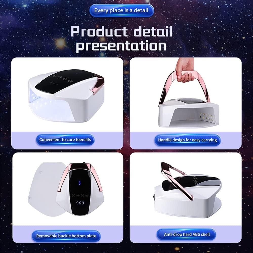 Lámpara de Uñas LED UV 96W NailShow, Secador Profesional Recargable