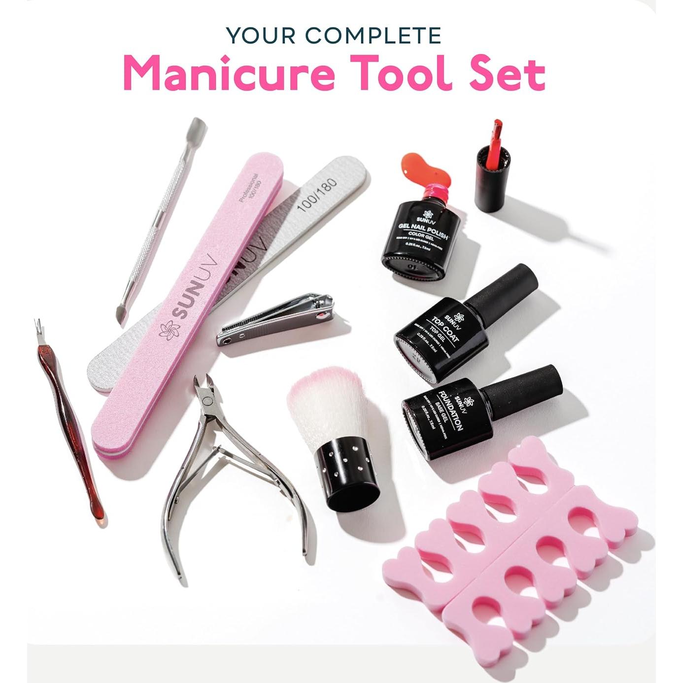 Kit de Esmalte de Uñas SUNUV SUN2C 16 Colores Gel y Herramientas