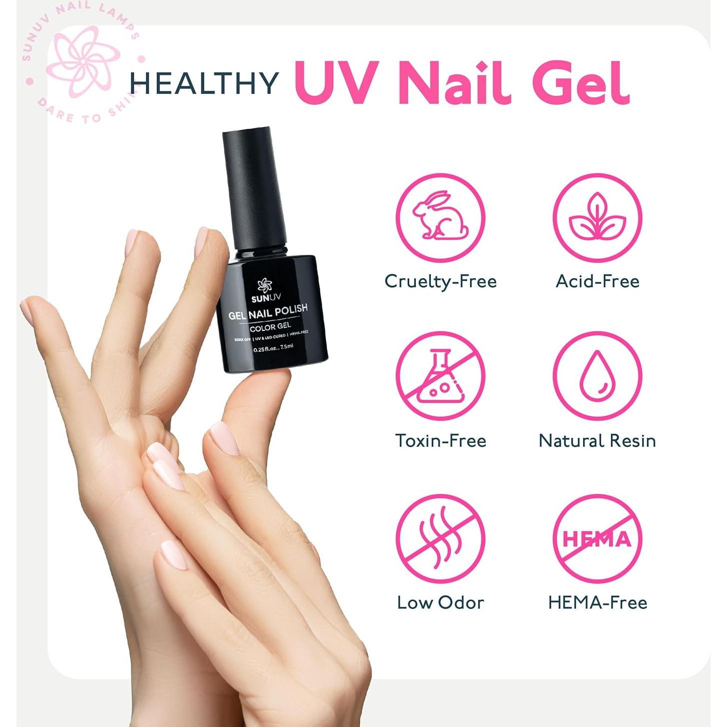 Kit de Esmalte de Uñas SUNUV SUN2C 16 Colores Gel y Herramientas