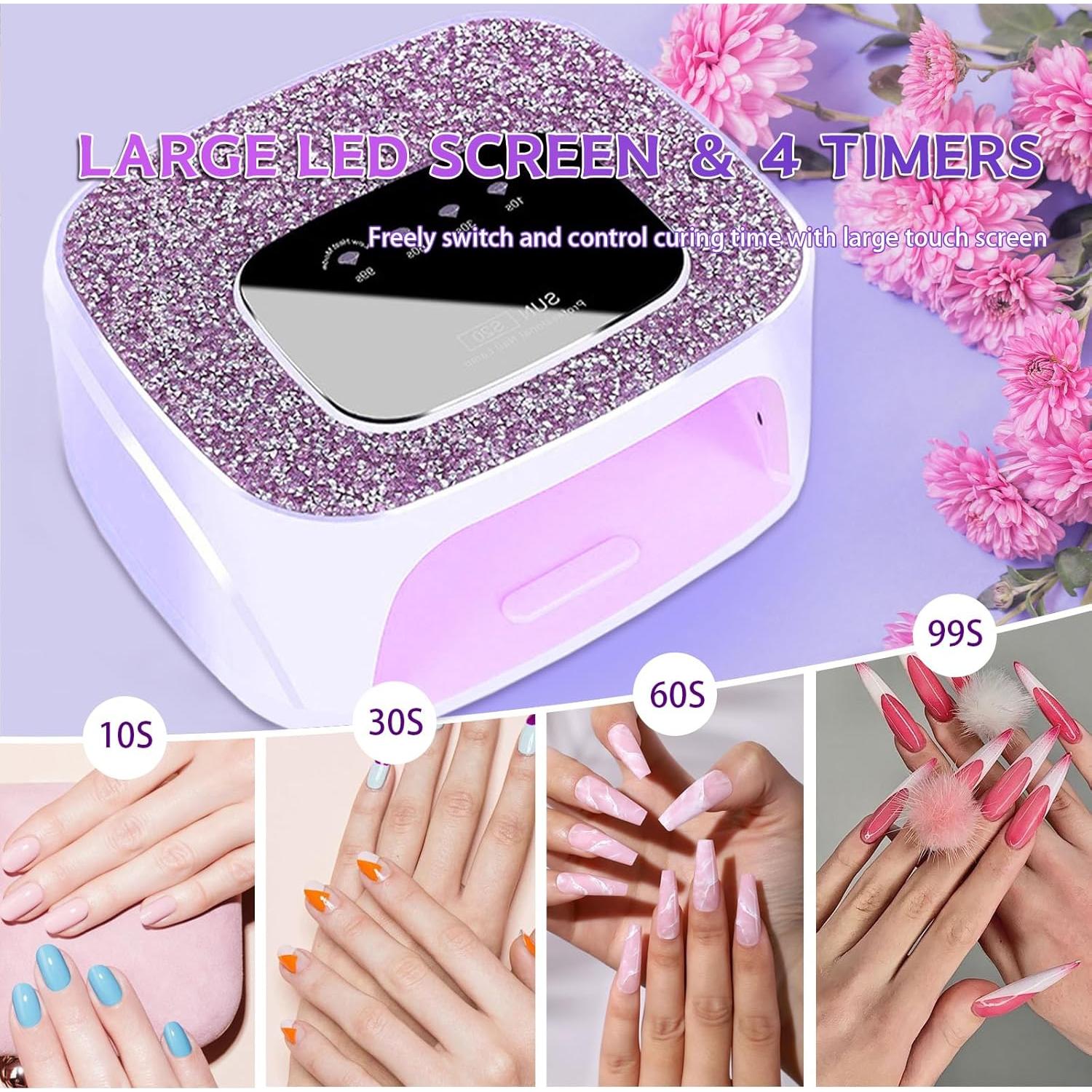 Lámpara de Uñas Inalámbrica BEENLE 168W Luz UV LED 4 Modos