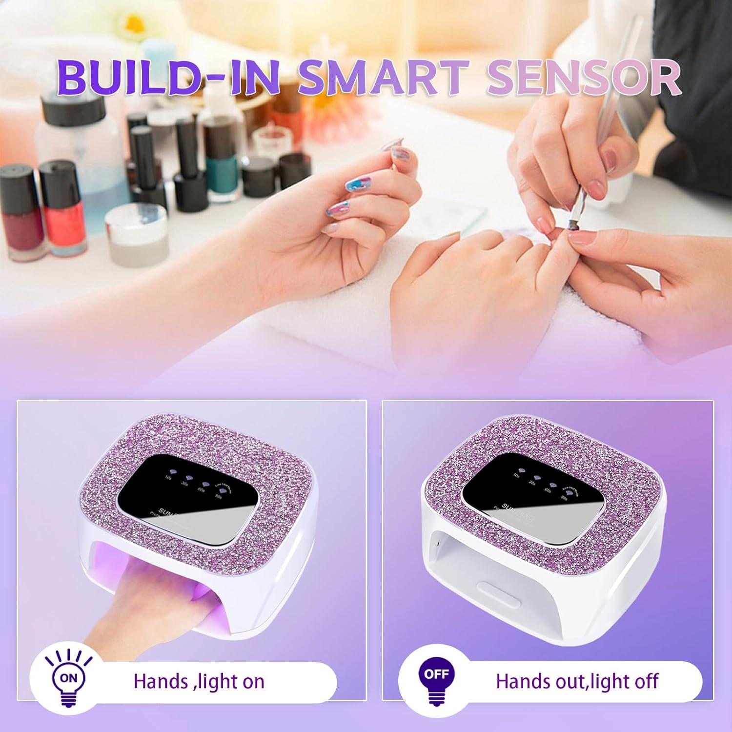 Lámpara de Uñas Inalámbrica BEENLE 168W Luz UV LED 4 Modos