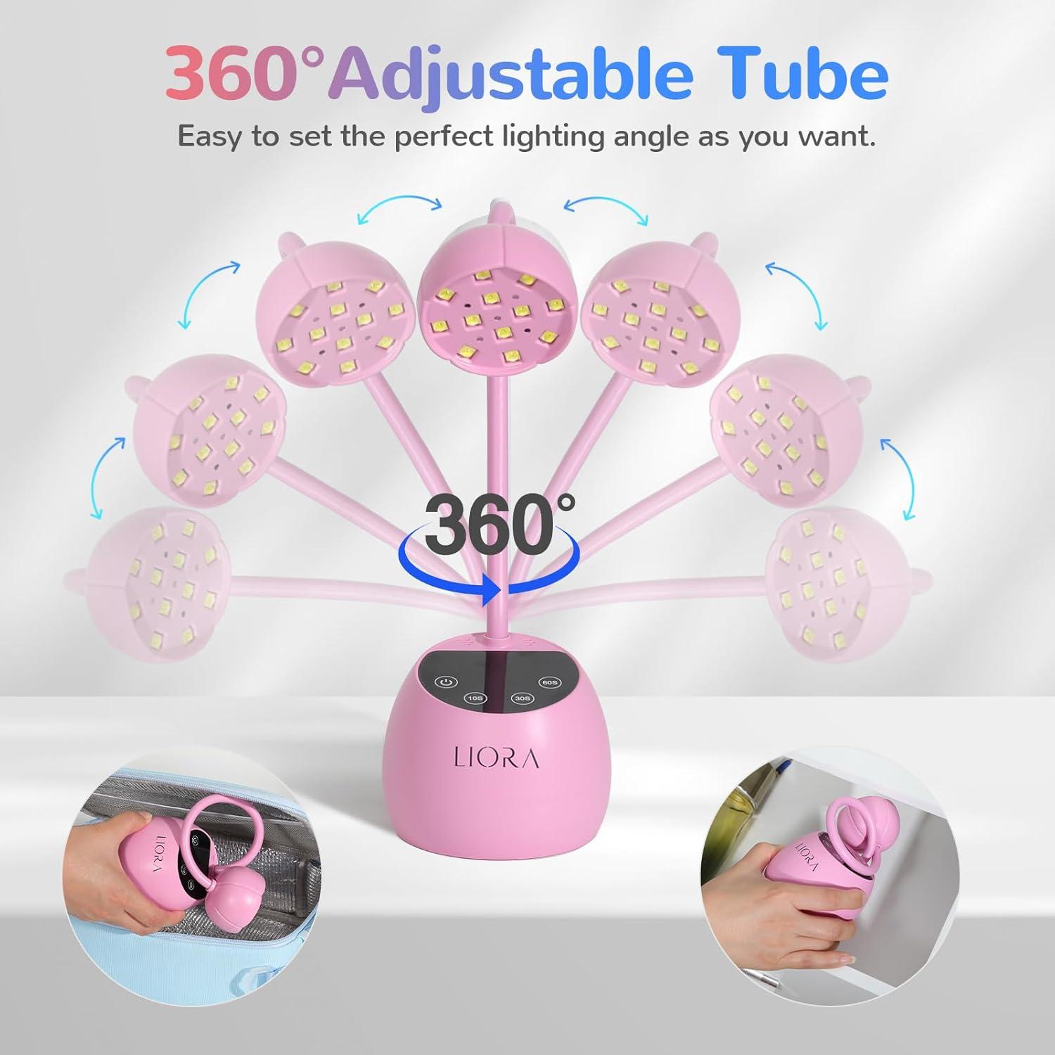 Lámpara de Uñas UV LED LIORA 24W Recargable USB Flexible