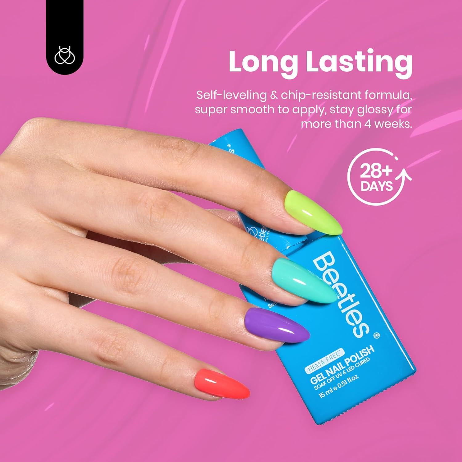 Set de Esmalte de Uñas Gel Beetles 6 Colores Neón 15ml