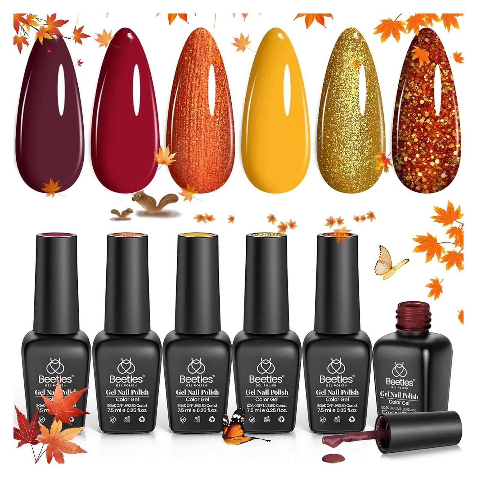 Set de Esmalte de Uñas en Gel Beetles 6 Colores Otoño
