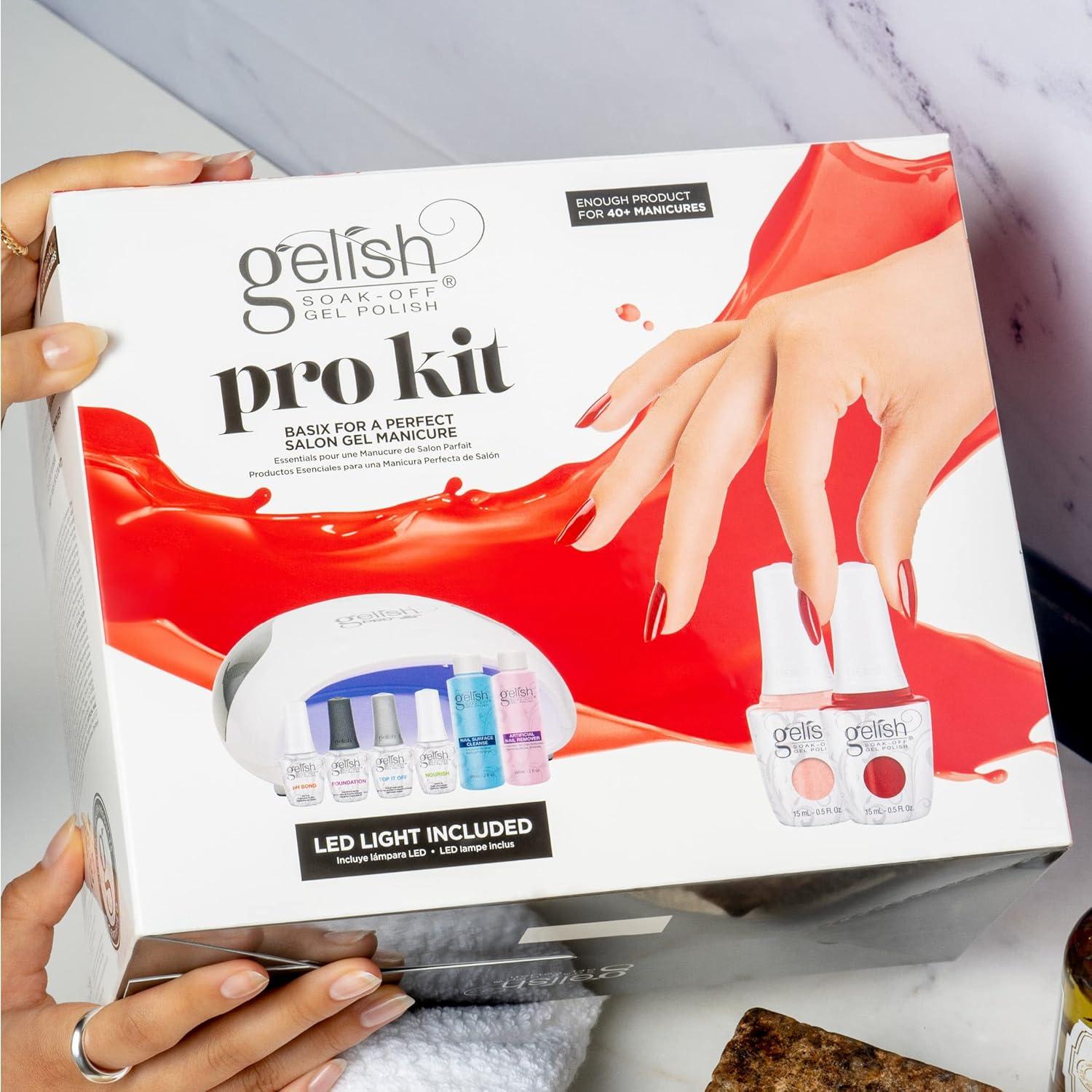 Kit Pro Gelish - Set Completo de Manicura con Luz LED y Esmaltes