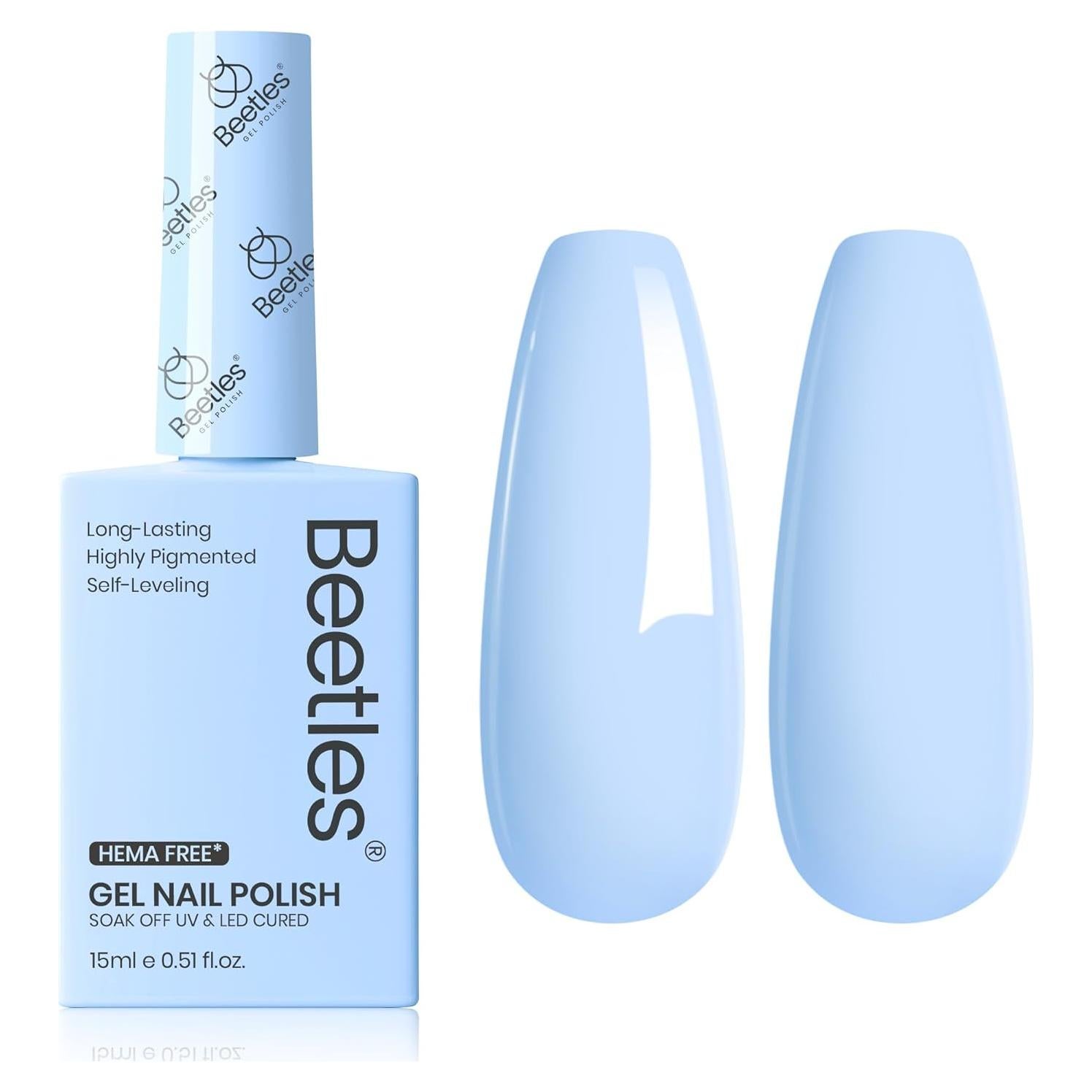 Esmalte de Uñas en Gel Beetles Azul Claro 15ml Libre de Hema