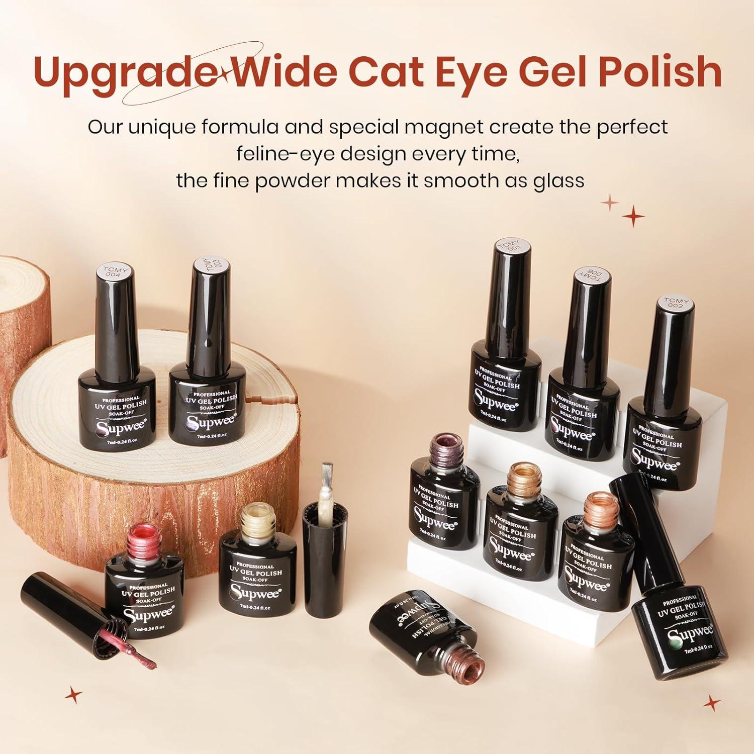 Esmalte de Uñas Magnético SUPWEE Cat Eye 12 Colores 7ml