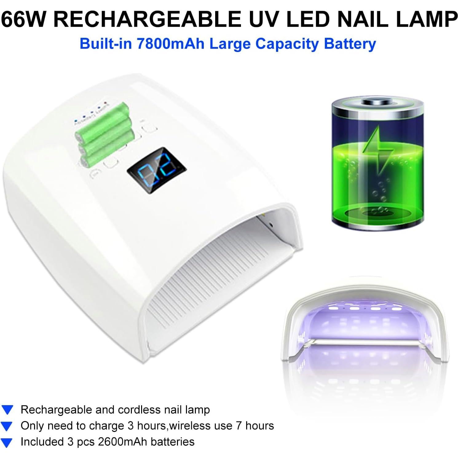Lámpara de Uñas UV LED Nailshow 66W Recargable Profesional