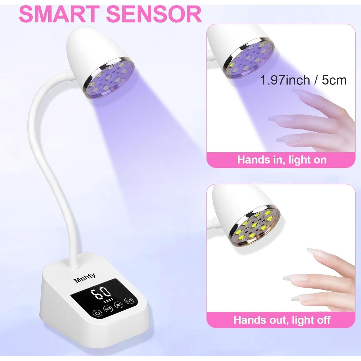 Lámpara UV LED para Uñas Gel X Inalámbrica 27W Blanco Nieve