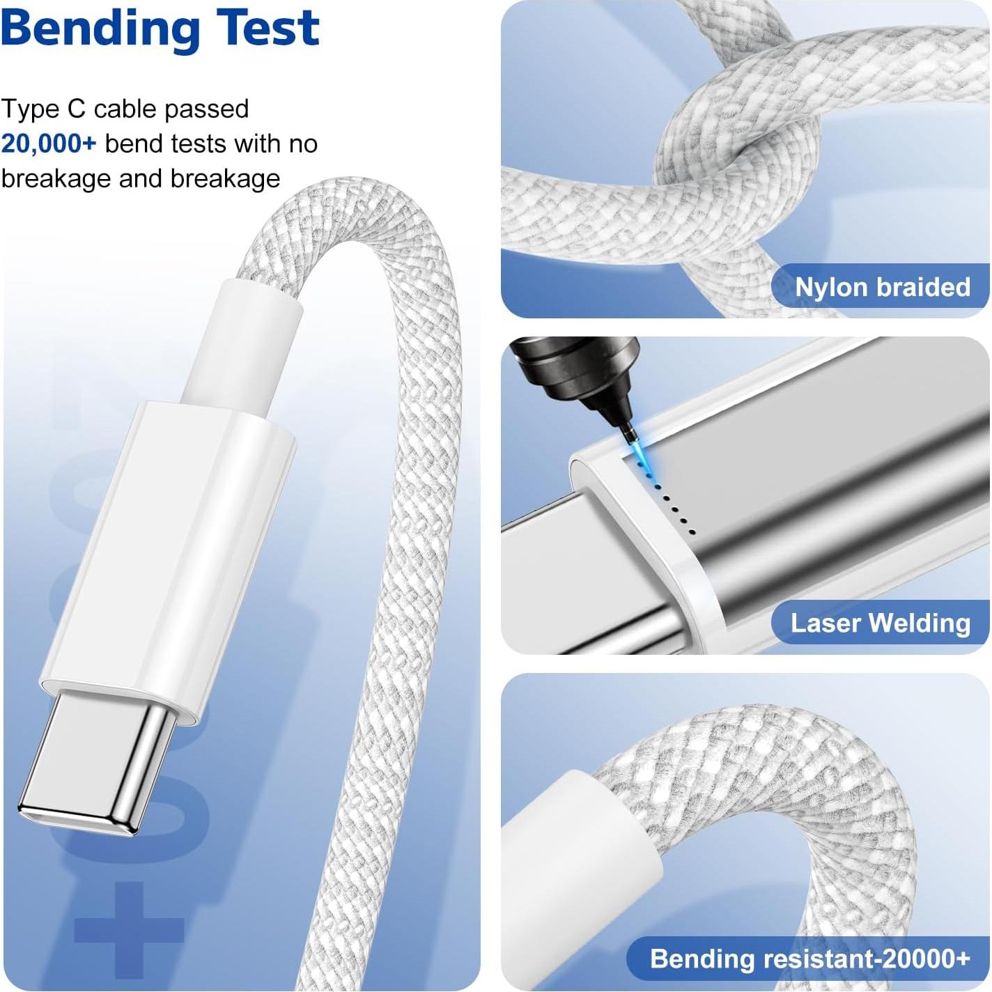 Cable de carga rápida USB C a C 3m 60W Kitminun