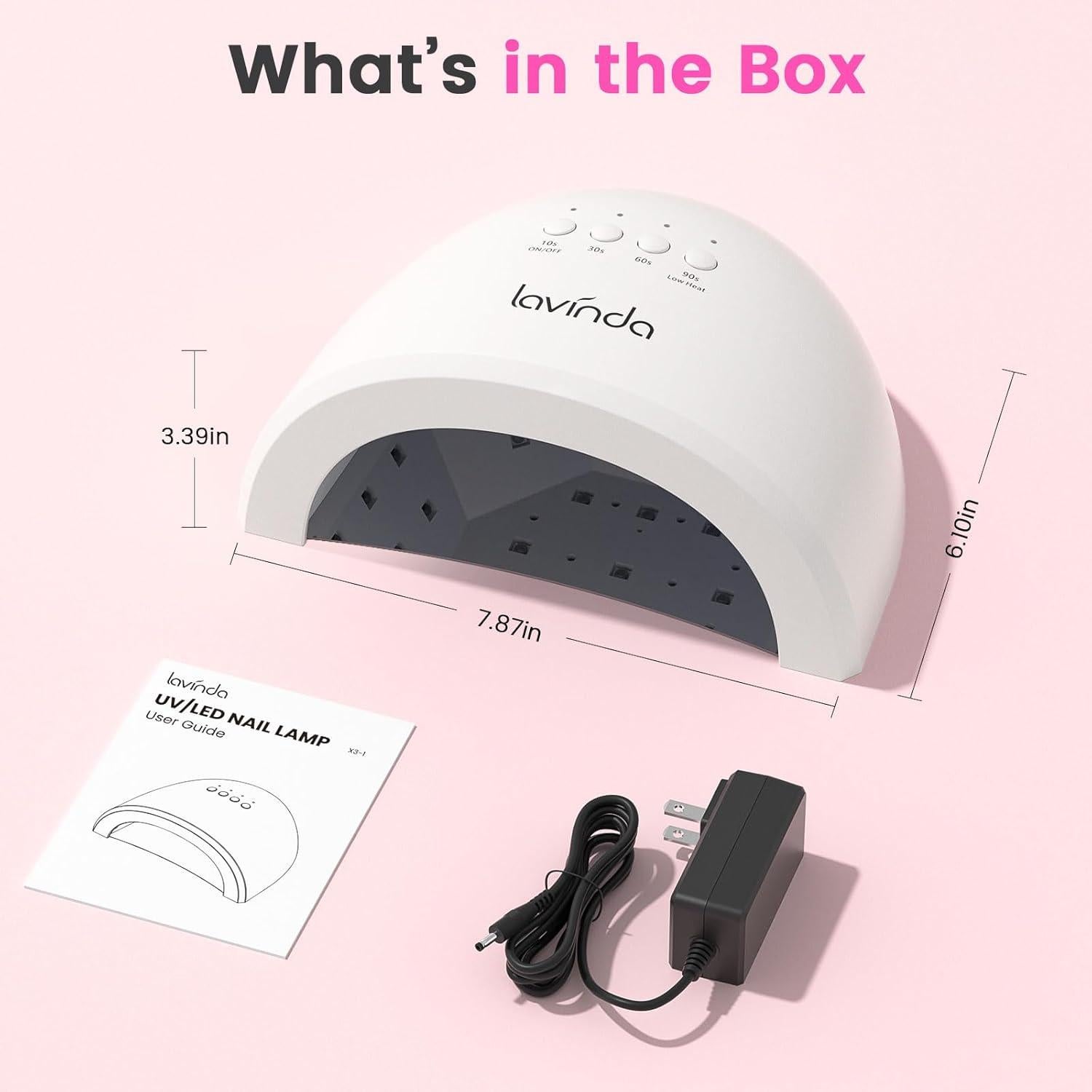 Lámpara UV LED Lavinda 48W para uñas, curado rápido y 4 temporizadores