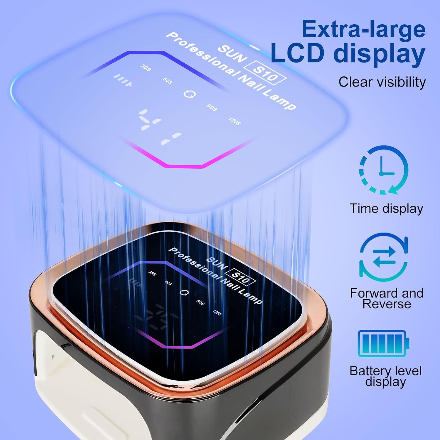 Lámpara de Uñas Inalámbrica LimeGirl S10 LED UV 36W Negra