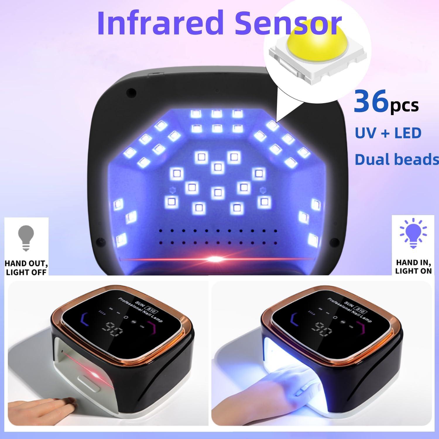 Lámpara de Uñas Inalámbrica LimeGirl S10 LED UV 36W Negra