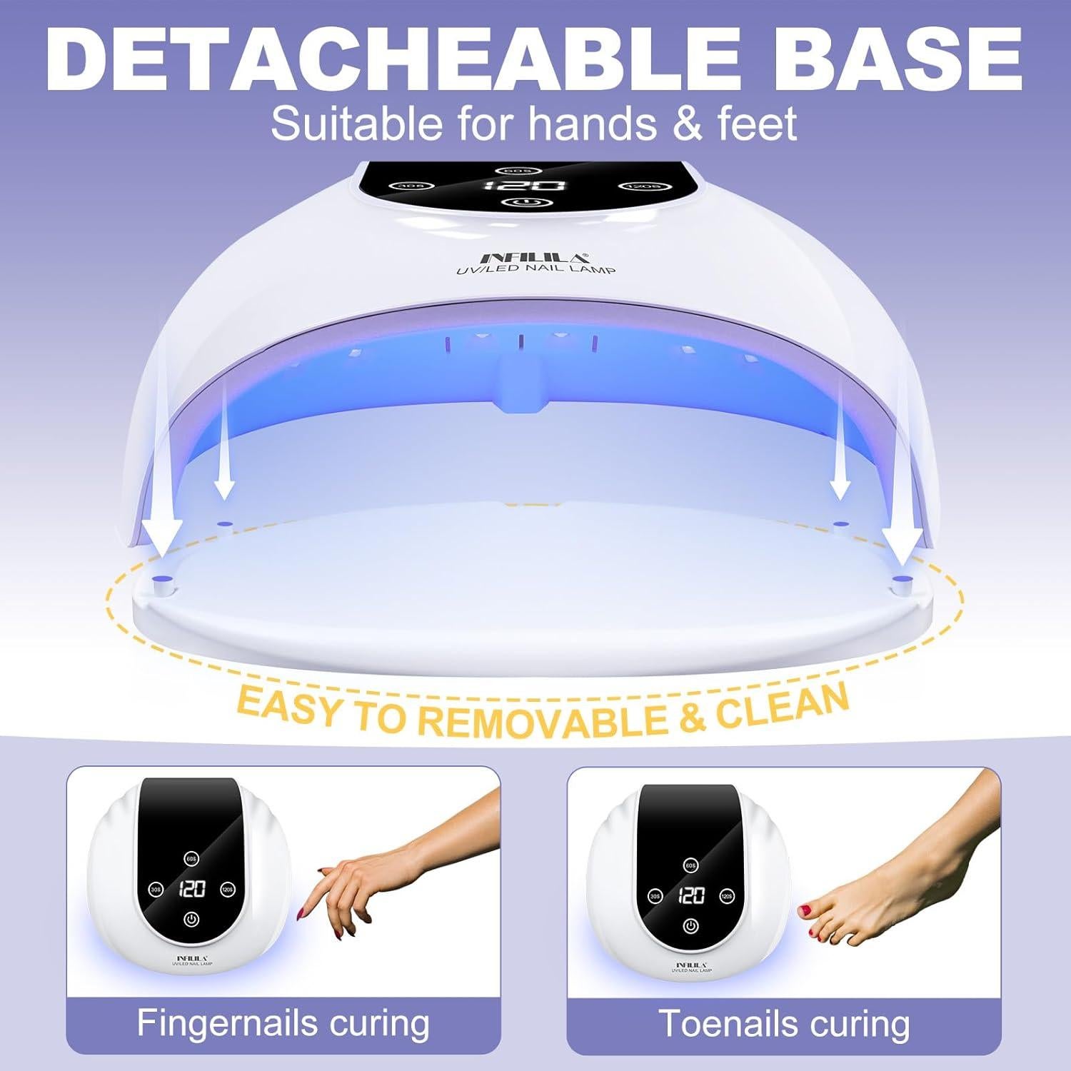 Lámpara UV para Uñas de Gel NXJ INFILILA 268W con 66 LEDs