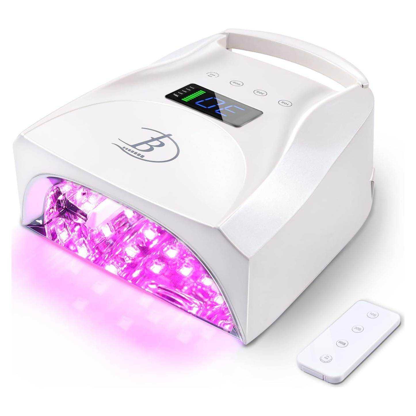 Lámpara de Uñas UV LED Inalámbrica Biduo JC27 96W Blanco