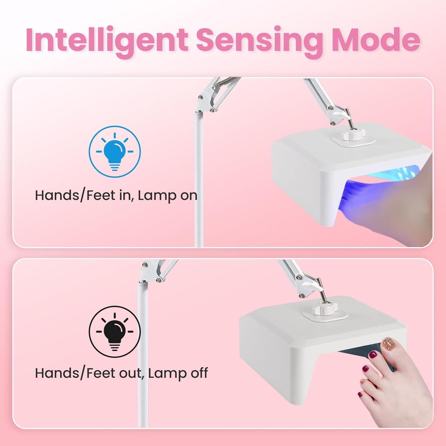 Lámpara UV para pies DLITISH 78W con soporte ajustable