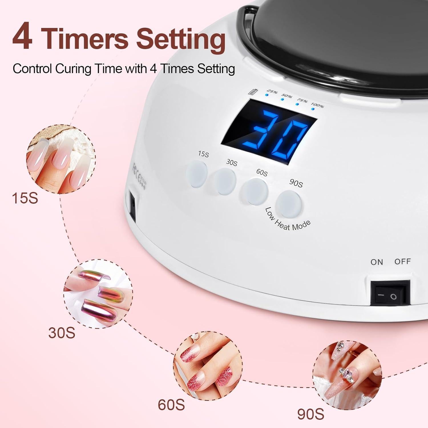 Lámpara de Uñas UV LED 96W Ludysic Inalámbrica Portátil