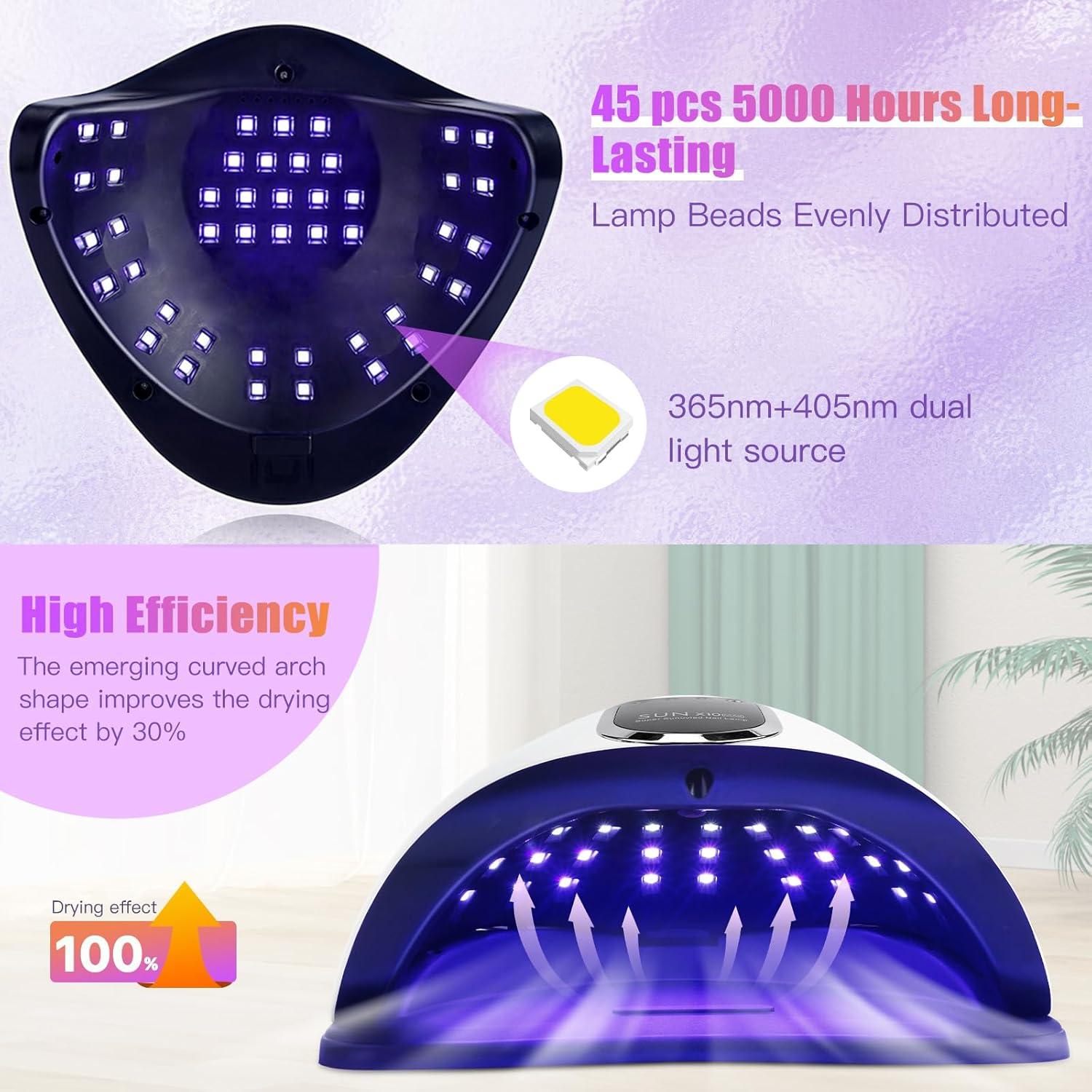 Lámpara UV LED Wisdompark 180W con Sensor Automático y 4 Temporizadores