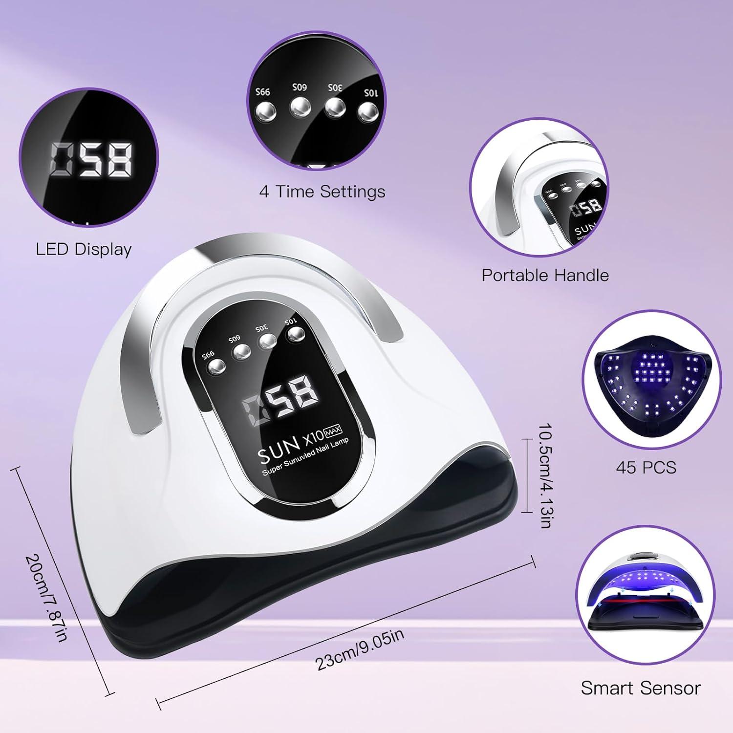 Lámpara UV LED Wisdompark 180W con Sensor Automático y 4 Temporizadores