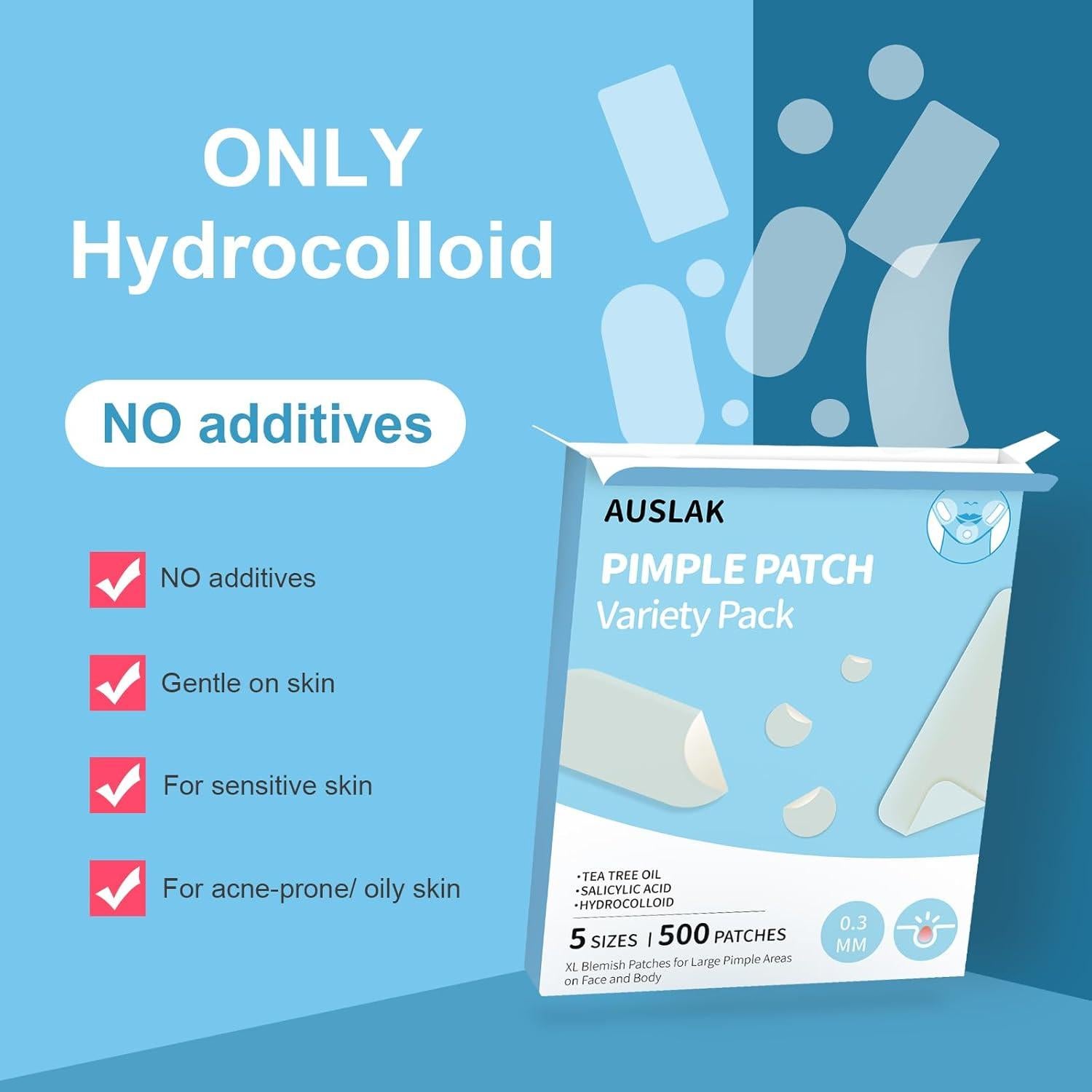 Parches Hidrocoloides AUSLKA para Espinillas - 500 Parches