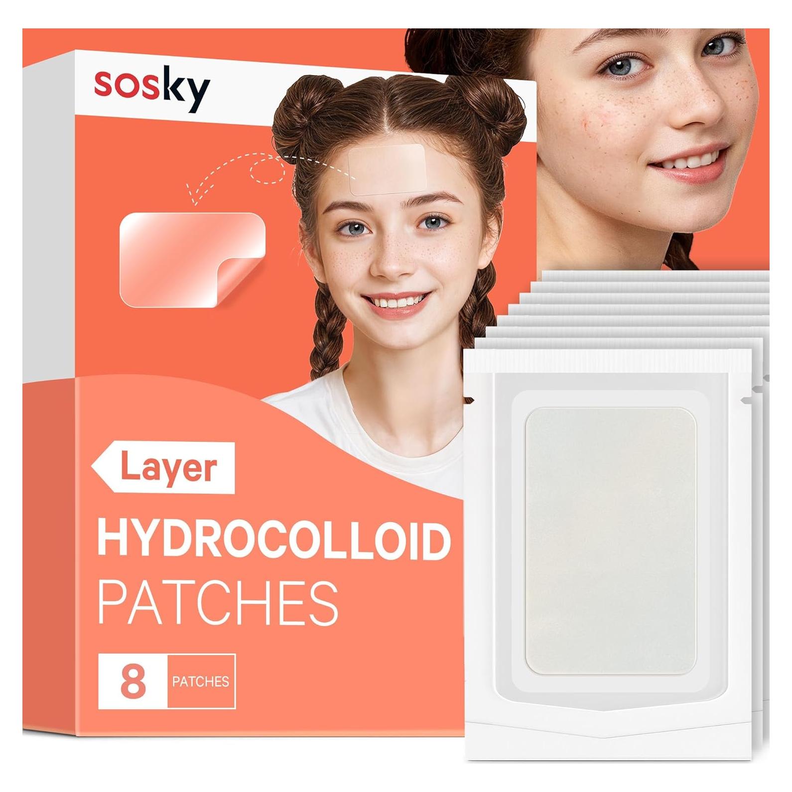 Parches para Granos Grandes Sosky XL Hidrocoloide Vegano 8 Unidades