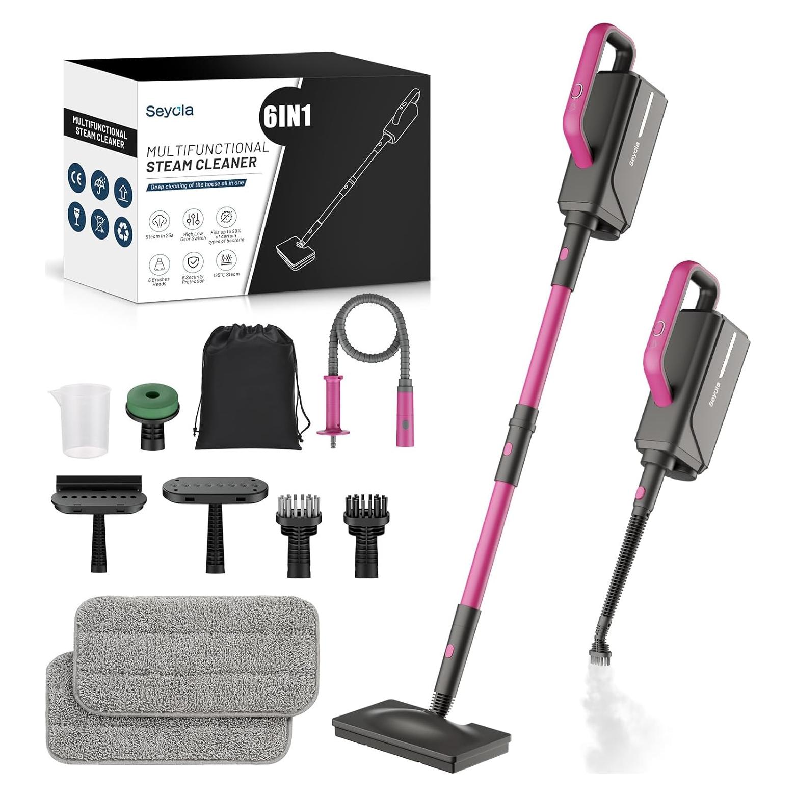 Mopa de Vapor Seyola SLSM-001 6-en-1 Rosa para Limpieza