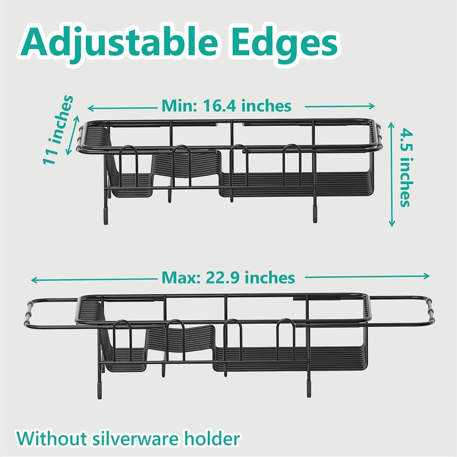Escurridor de Platos Expandible AIDERLY Acero Inoxidable Negro