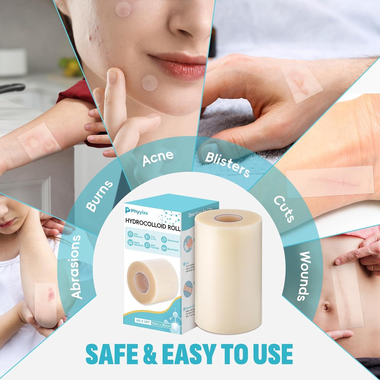 Rollos de hidrocoloide Phyyixs 10cm x 3.05m para heridas
