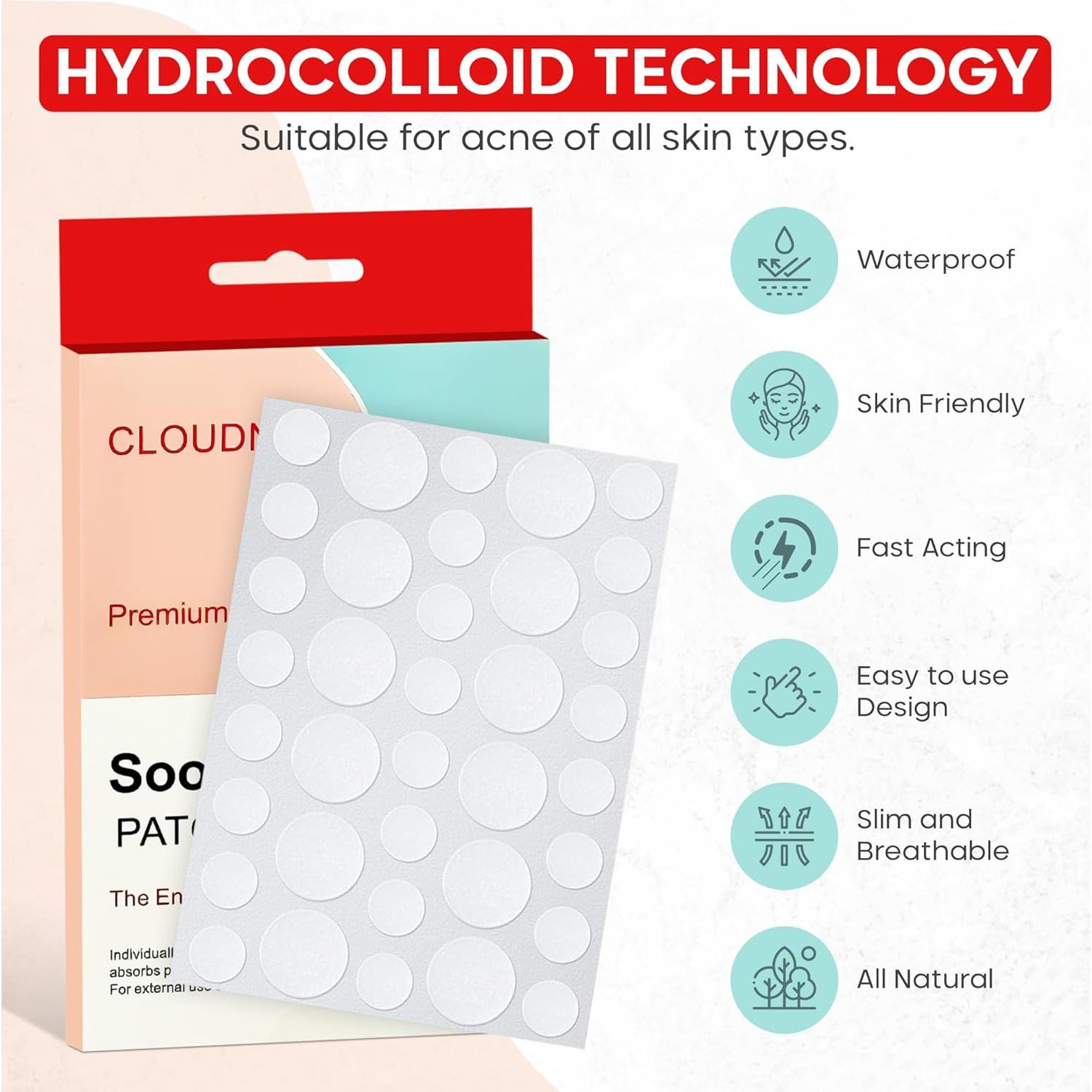 Parches Hidrocoloides SootheRX para Acné - 12x8cm - Vegano