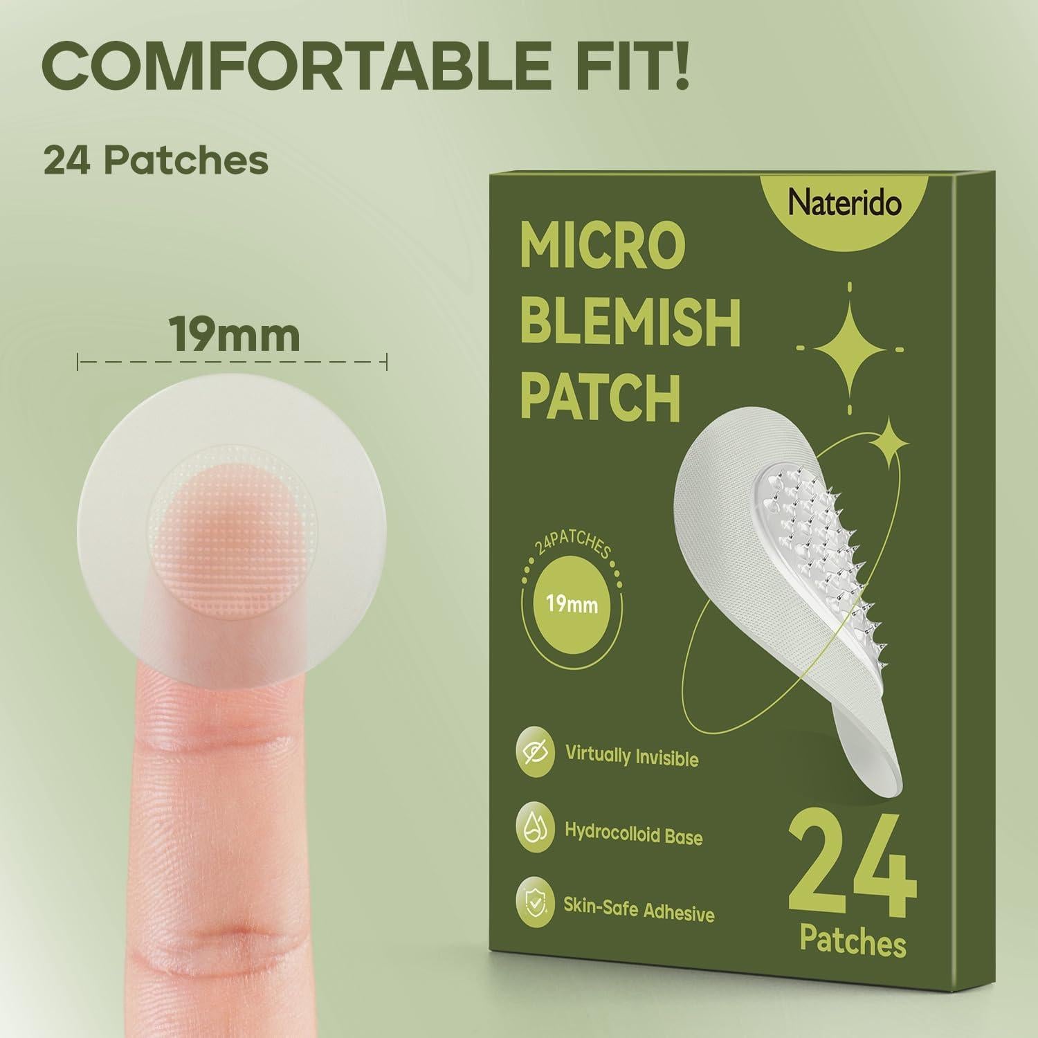 Parche para Acné Naterido Microdart 24 Piezas Ácido Hialurónico