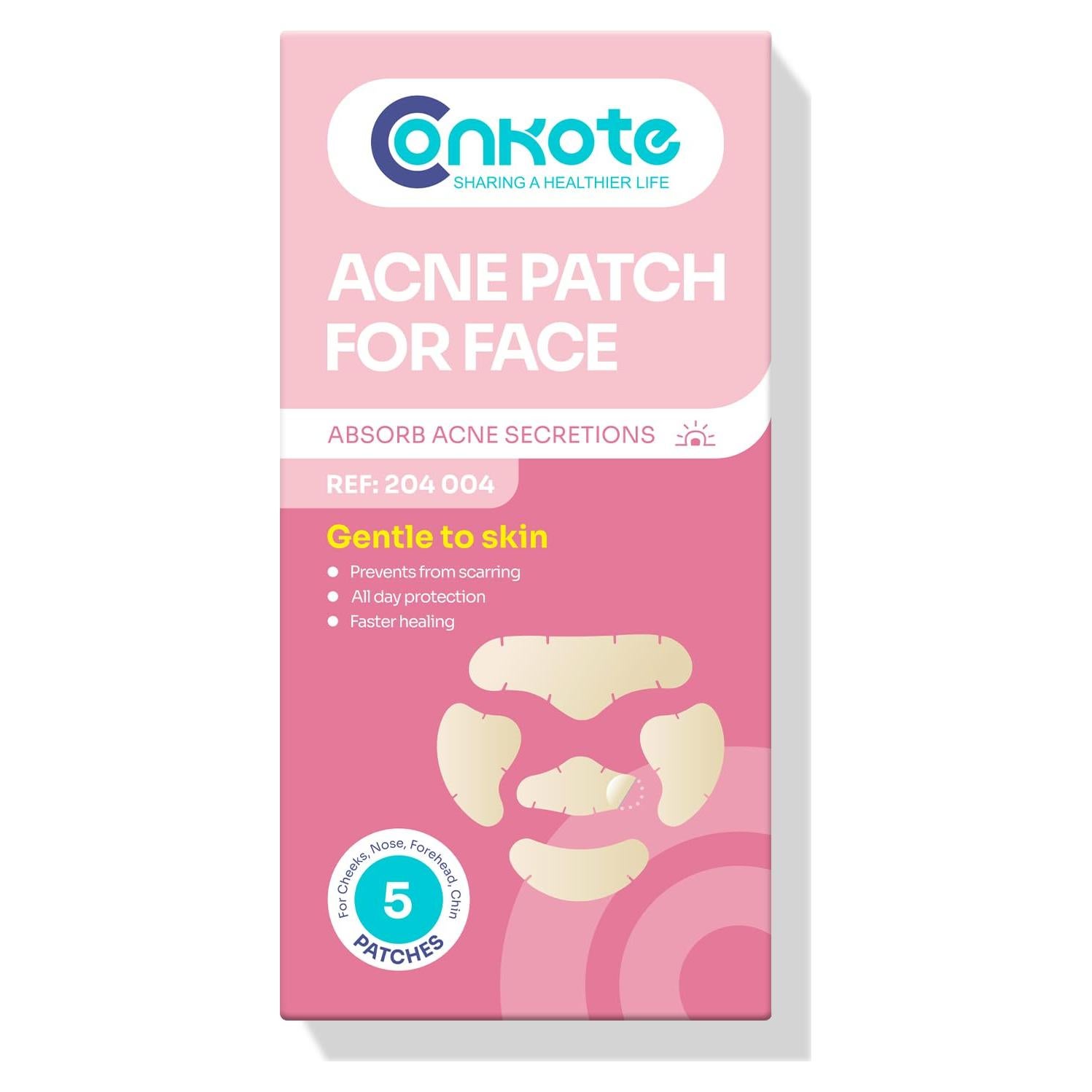 Parche de Acné Hidrocoloide Conkote Grande - 5 Unidades