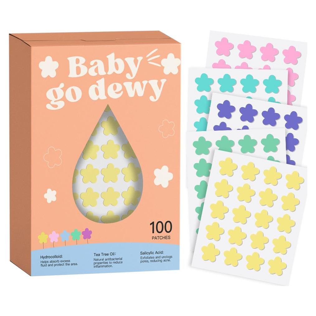 Parches de Acné Baby Go Dewy Flower, 100 Unidades, Hidrocoloide