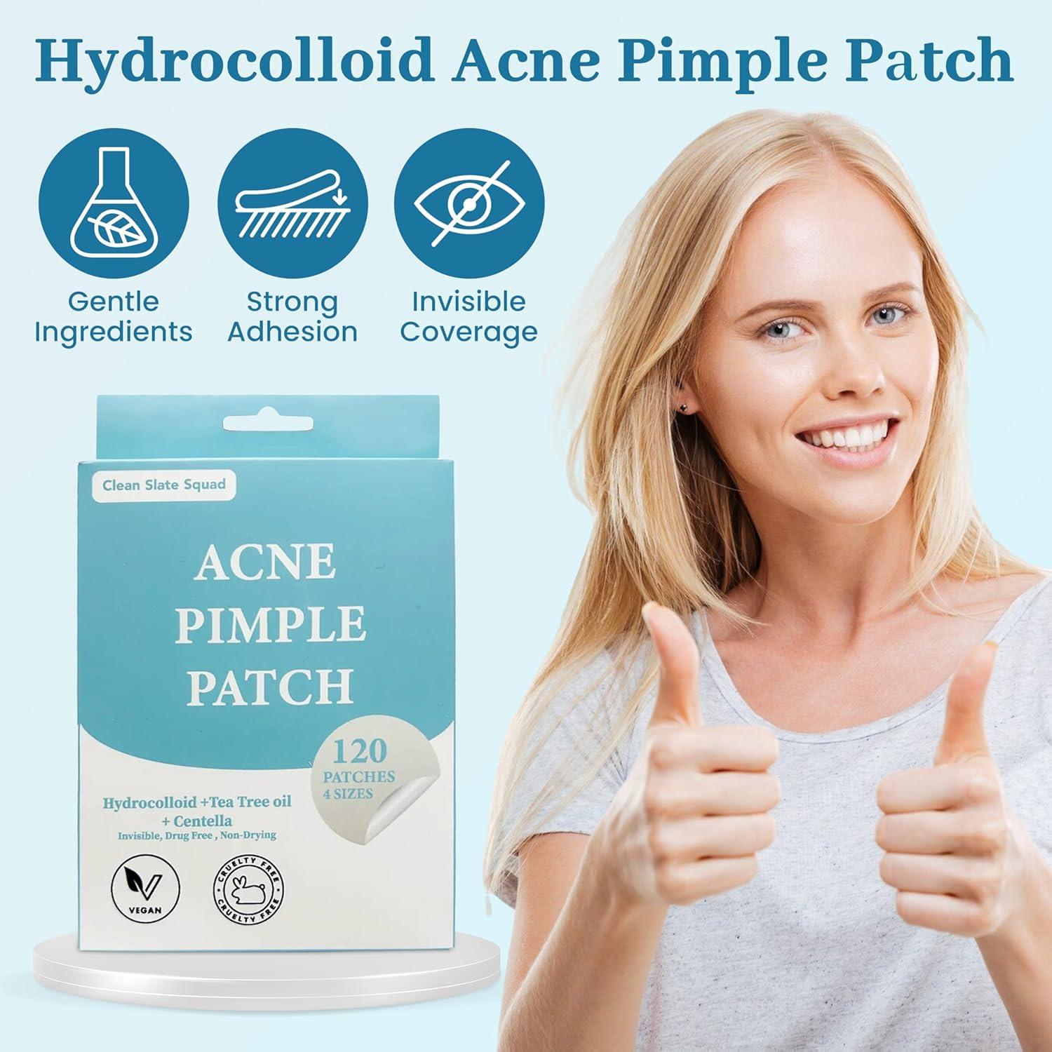 Parche Hidrocoloide para Acné Clean Slate Squad - 4 Tamaños