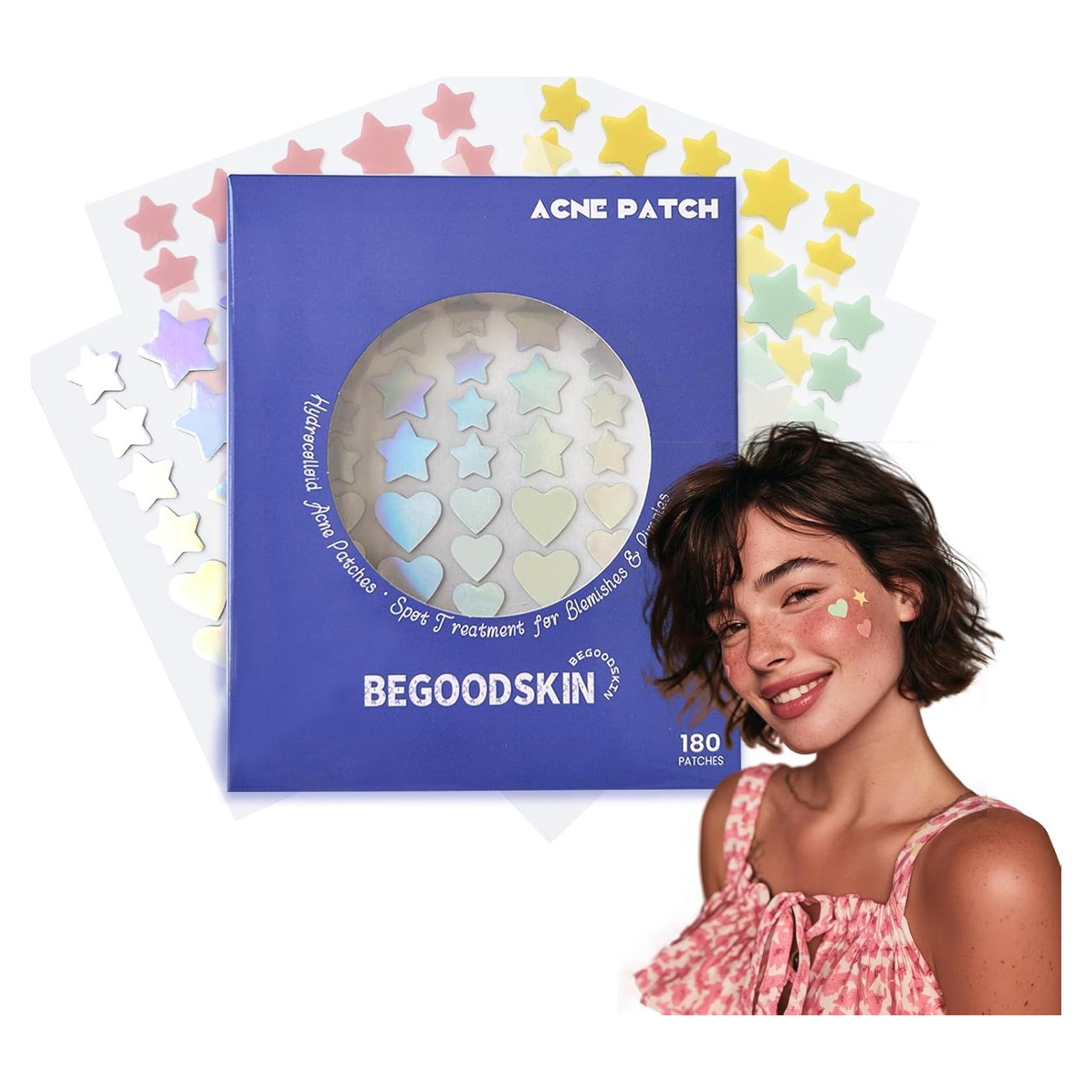 Parche Hidrocoloide para Acné BEGOODSKIN - 180 Unidades, Formas Divertidas