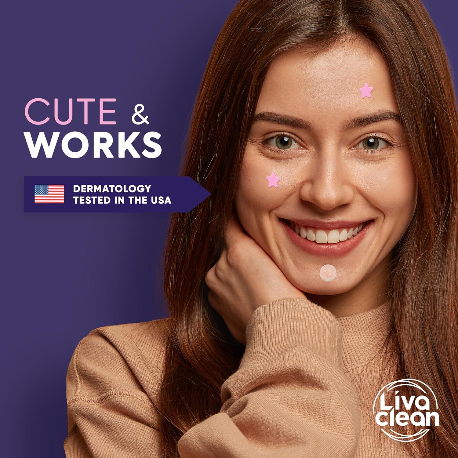 Parches para Acné LivaClean 570 Unidades Hidrocoloides y Estrella