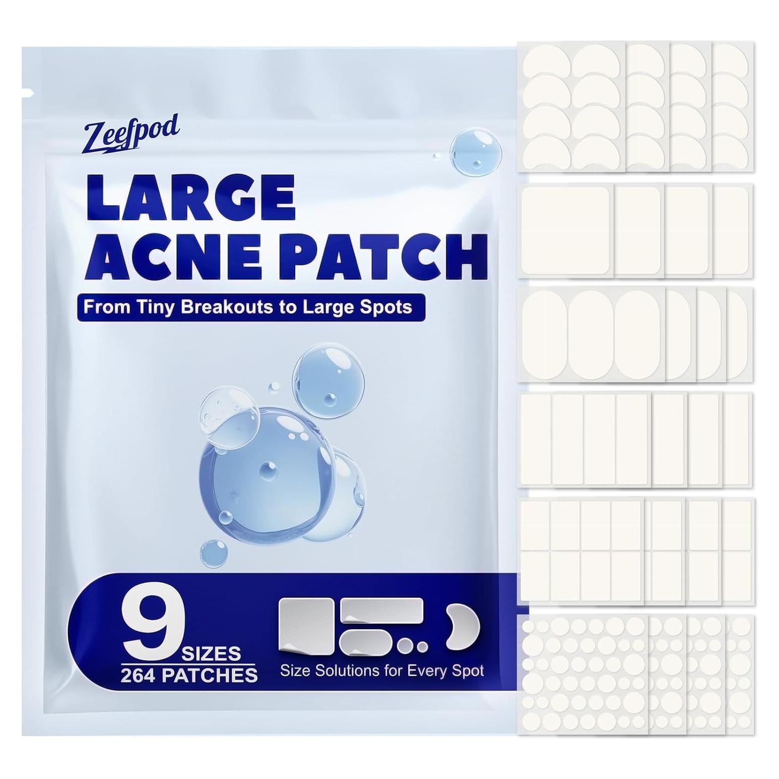 Parches para Espinillas Zeefpod XL - 264 Unidades, 9 Tamaños