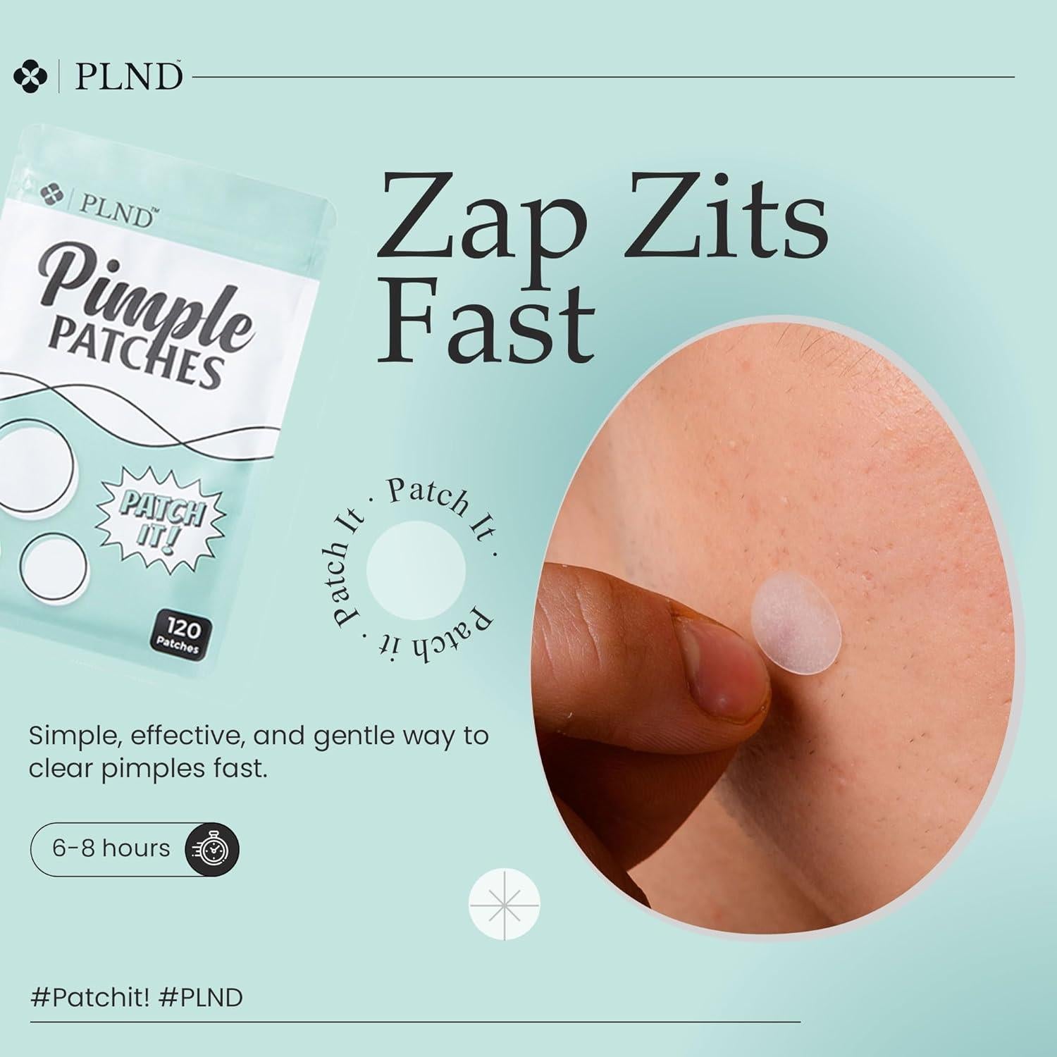 Parche Hidrocoloide para Acné PLND - 120 Parches 8-12mm