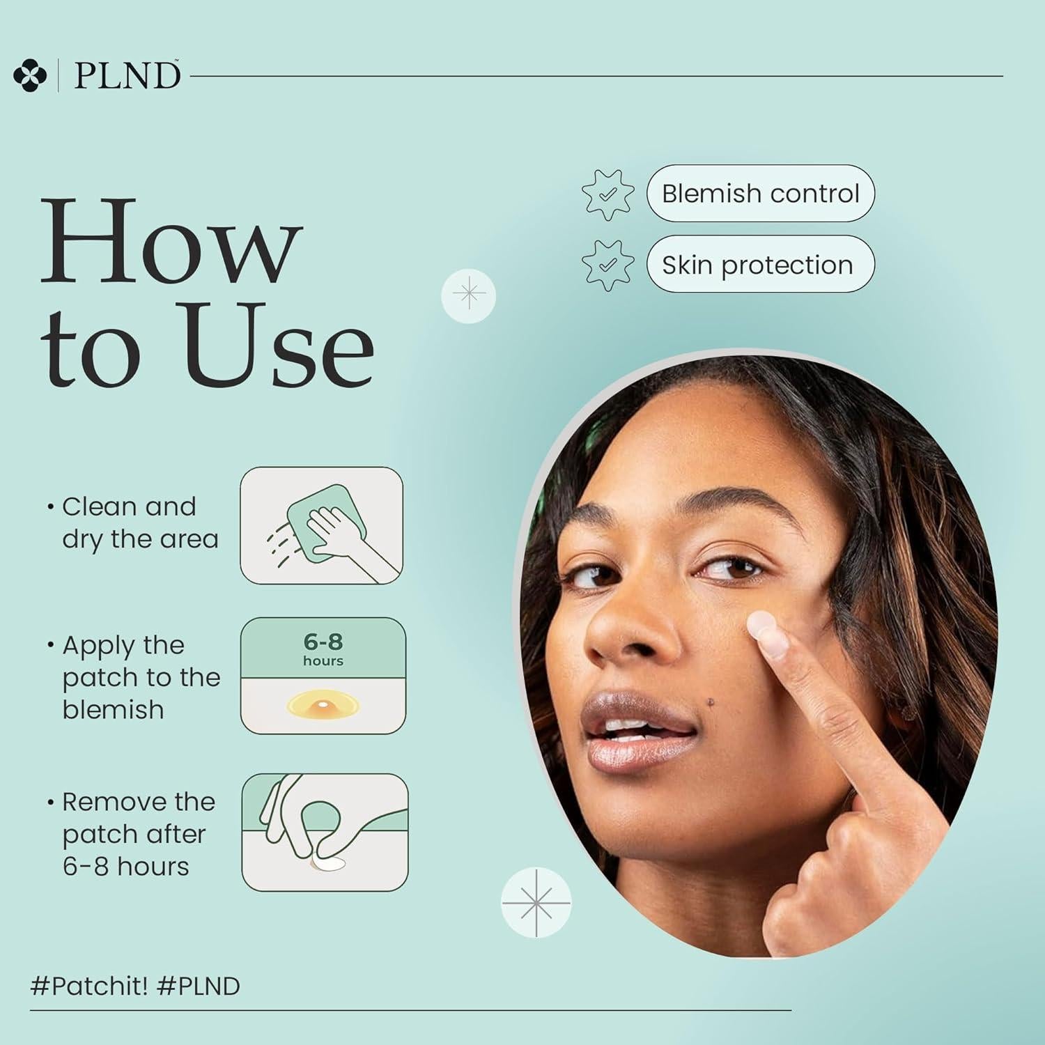 Parche Hidrocoloide para Acné PLND - 120 Parches 8-12mm